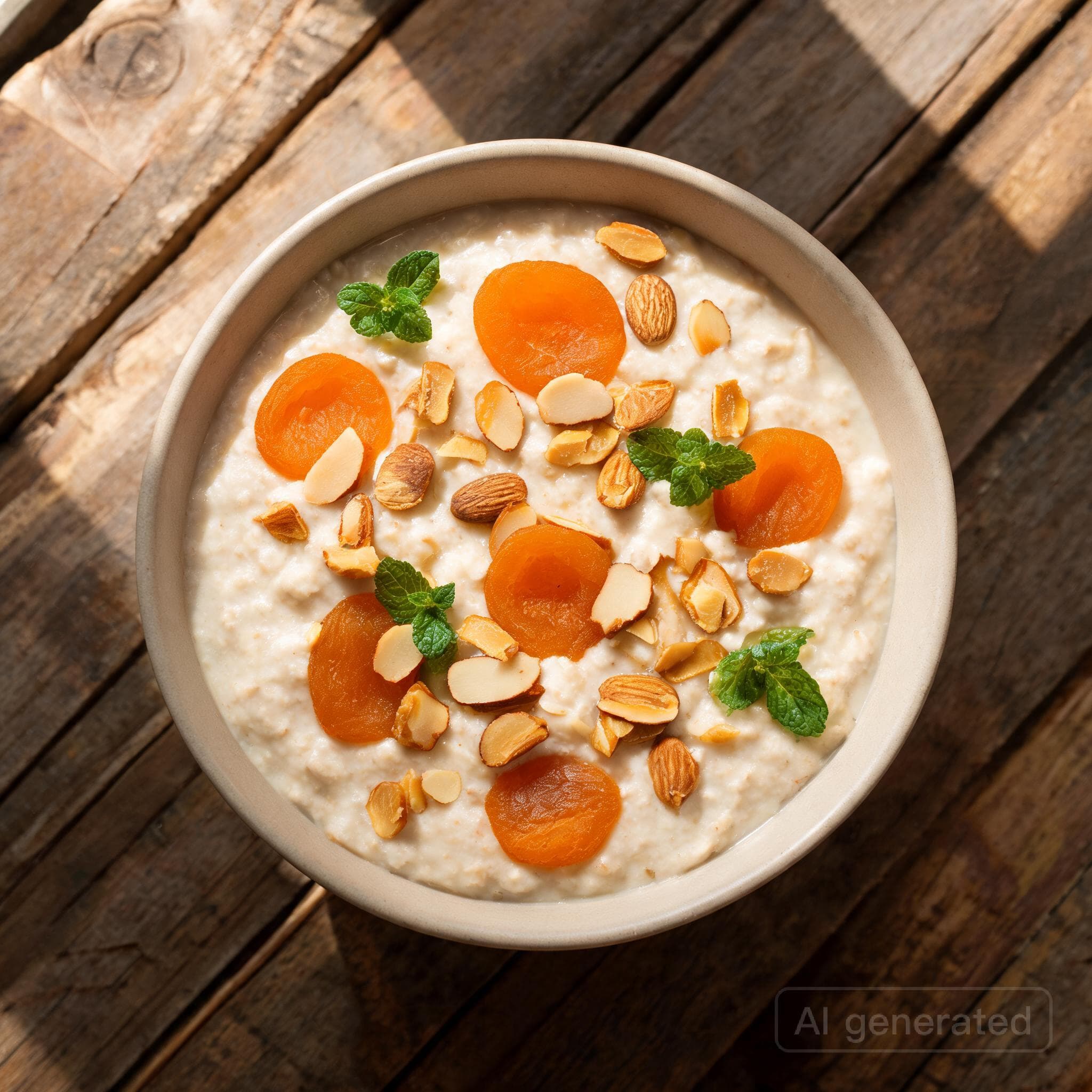 Cremiges Vanille-Porridge mit Aprikosen