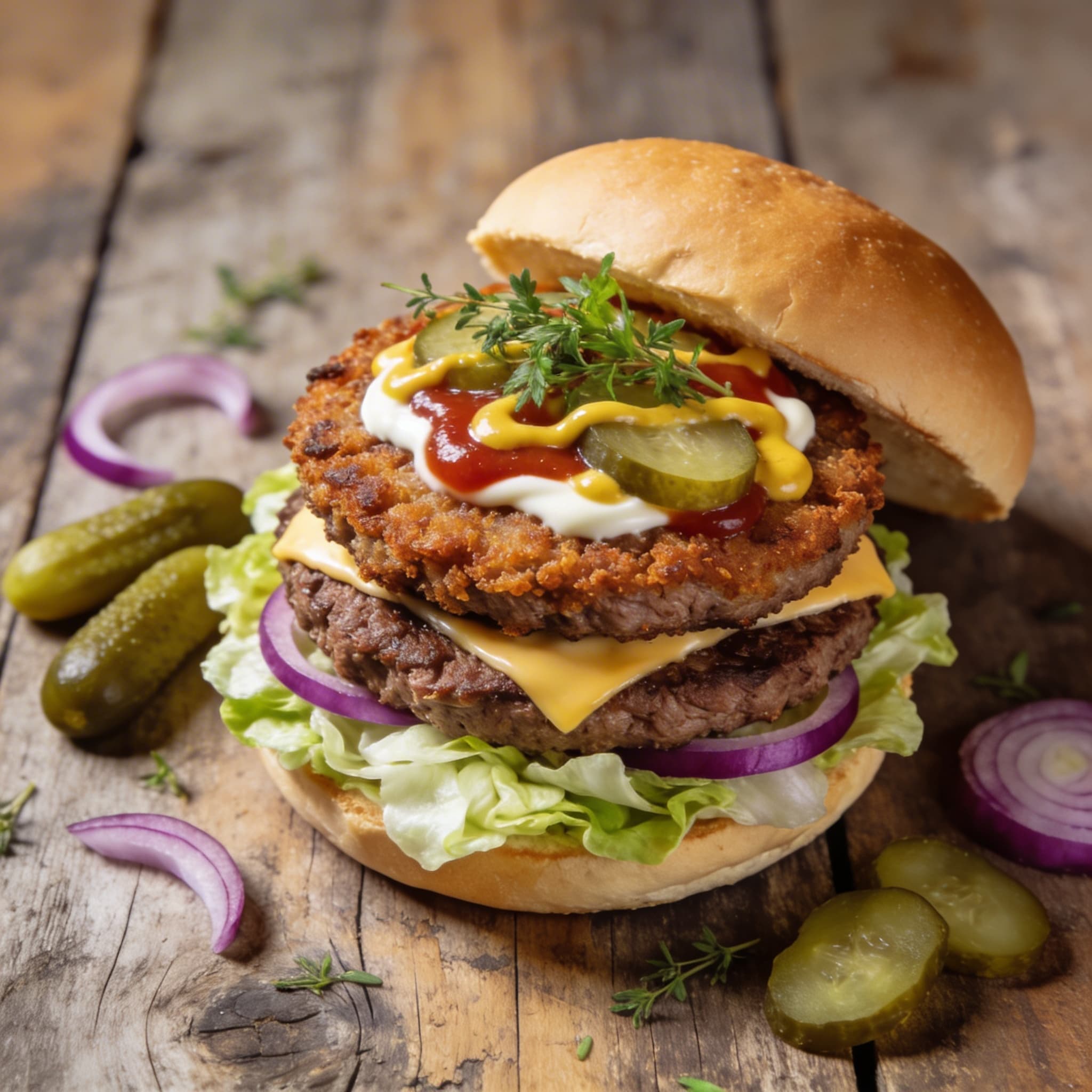 Knuspriger Smash Burger