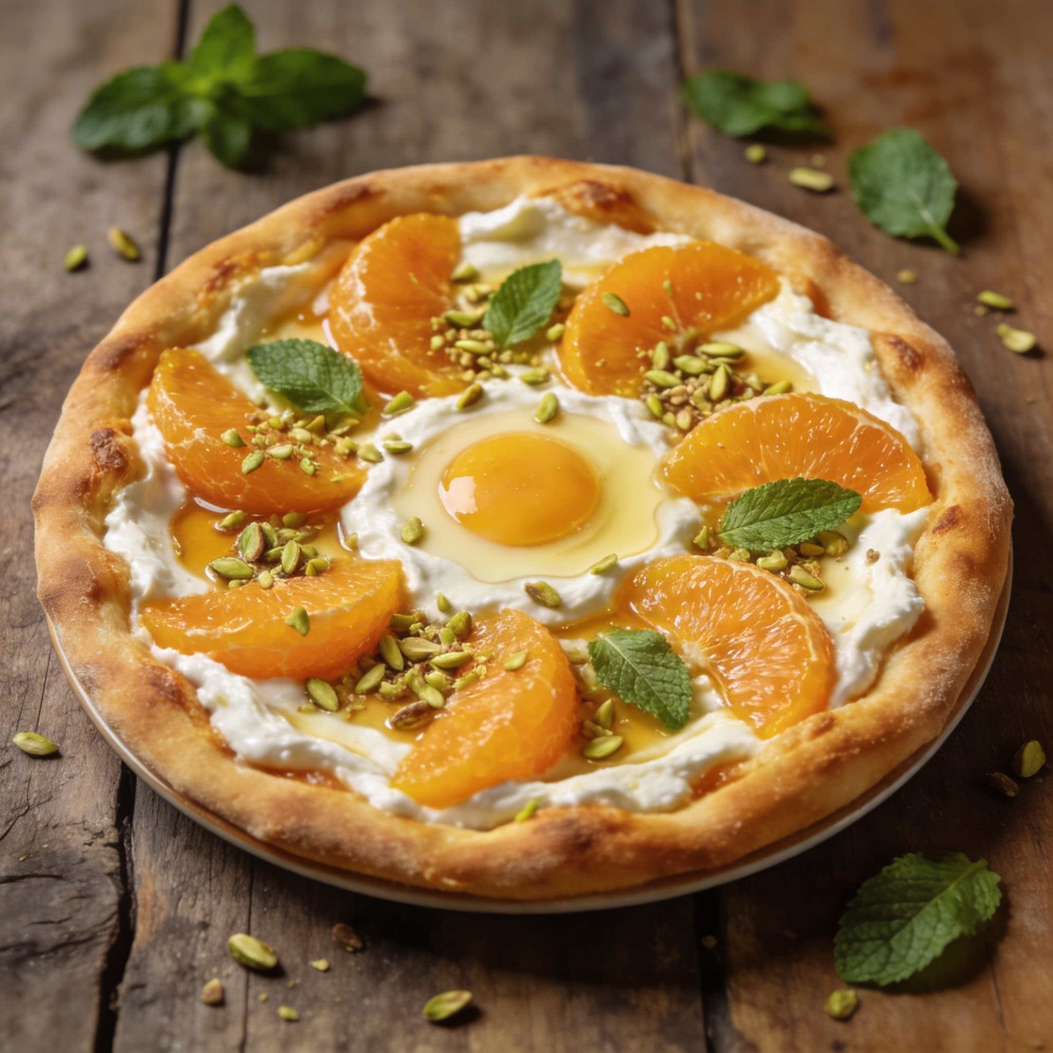 Süße Orangen-Ricotta-Pizza