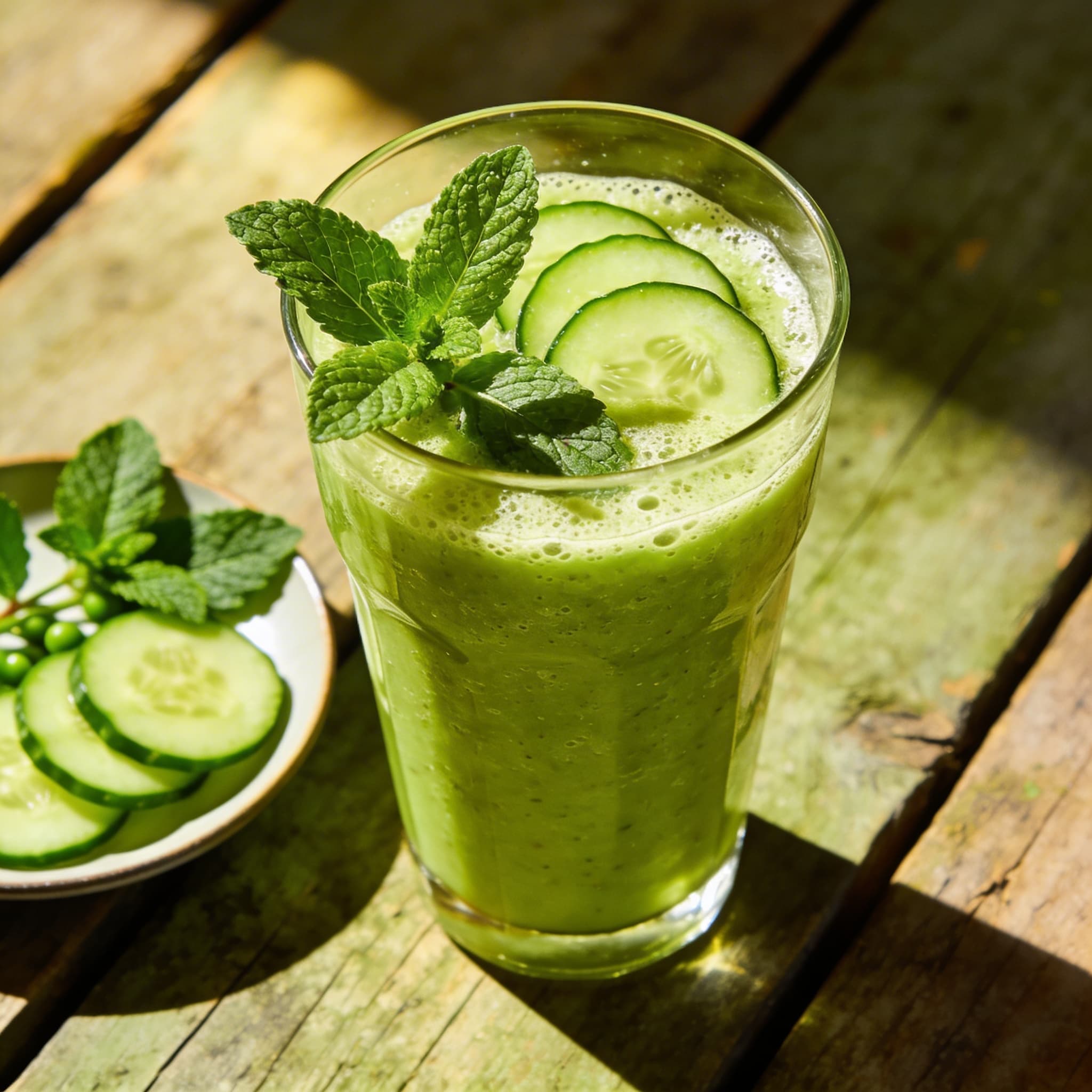 Erfrischender Erbsen-Gurken-Smoothie