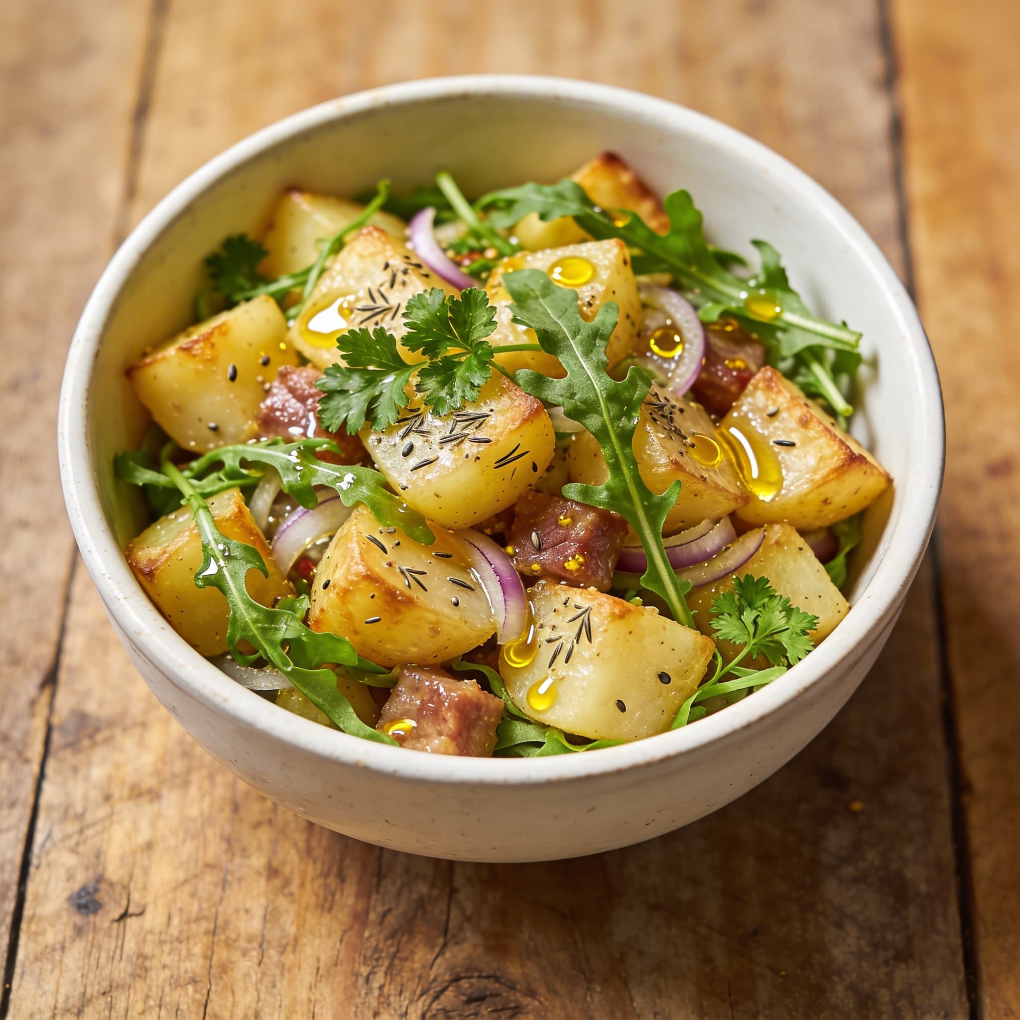 Herzhafter Kartoffelsalat mit Rucola