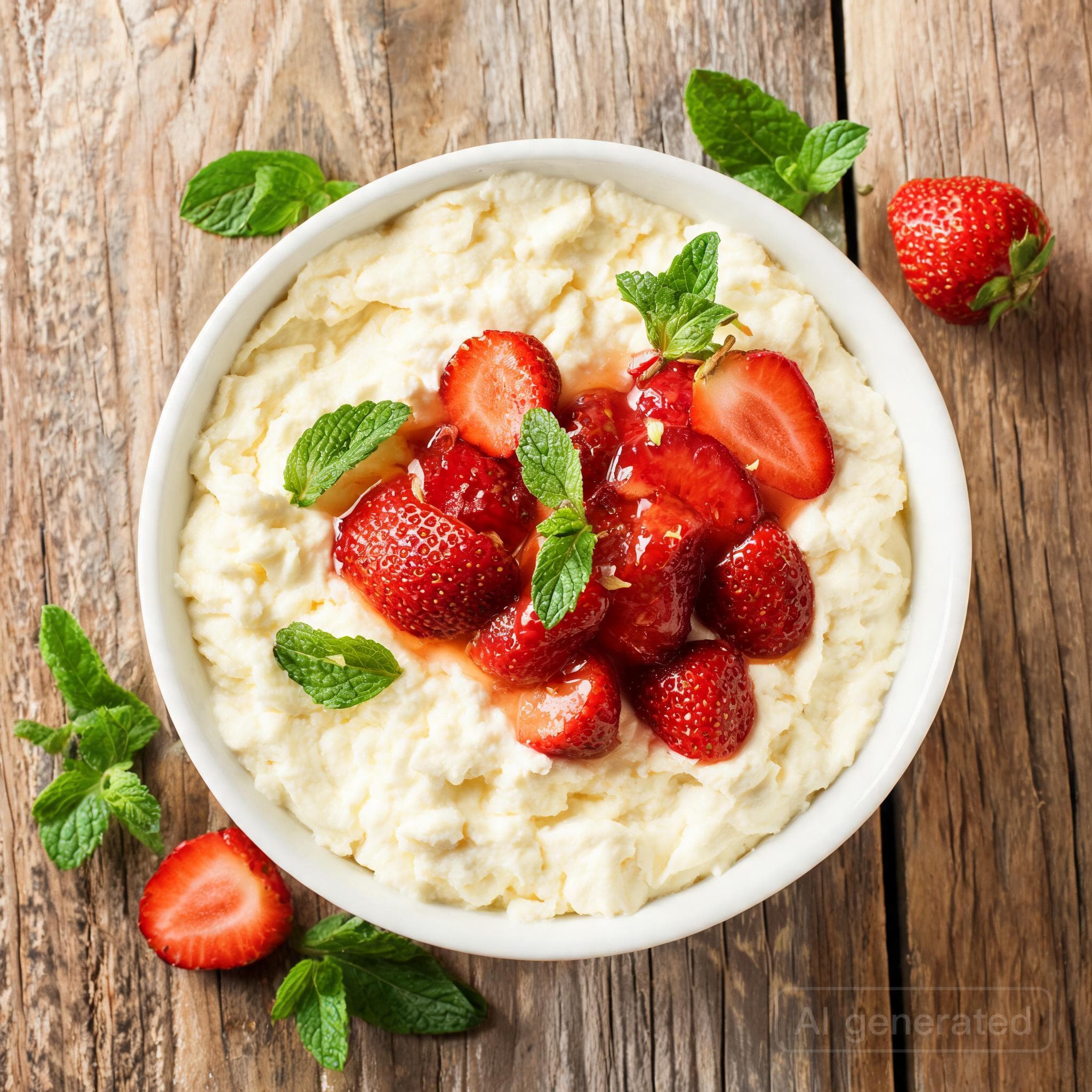 Cremiger Vanillequark mit Erdbeeren