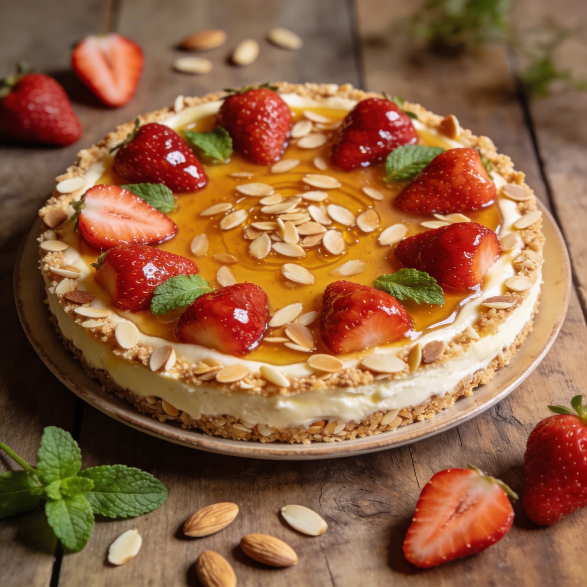 Stachelbeer-Käsekuchen mit Mandelkruste
