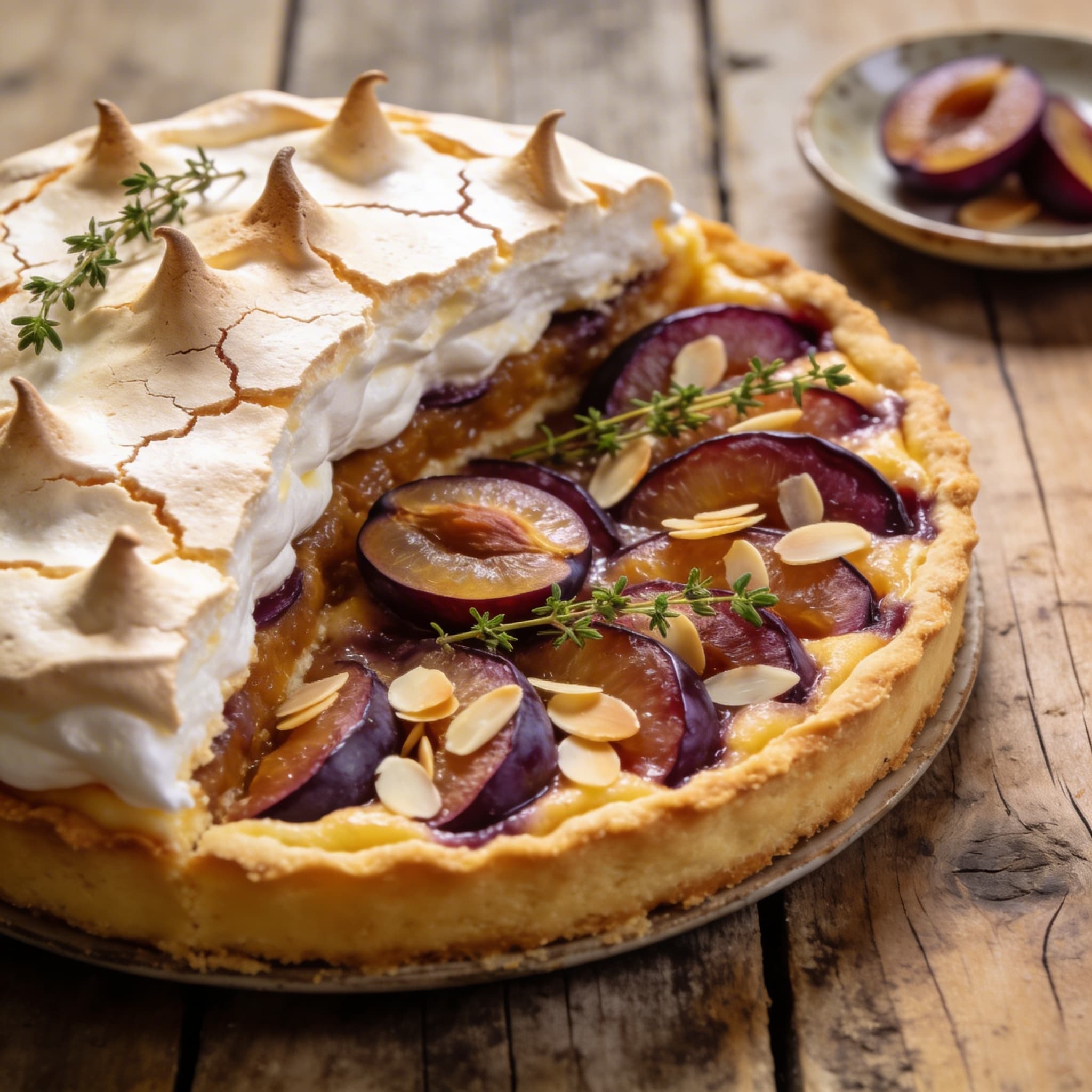 Luftige Pflaumen-Baiser-Torte