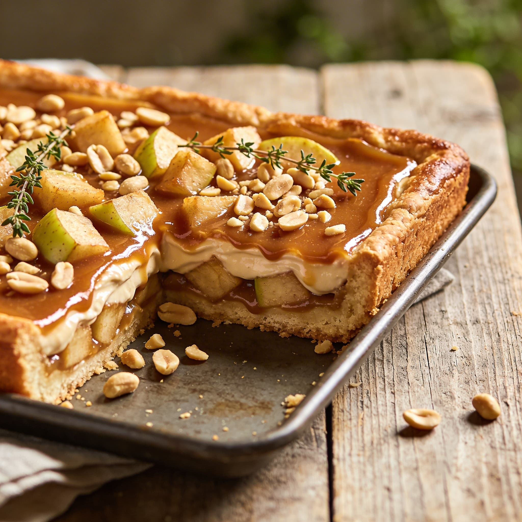Saftiger Karamell-Apfelkuchen vom Blech