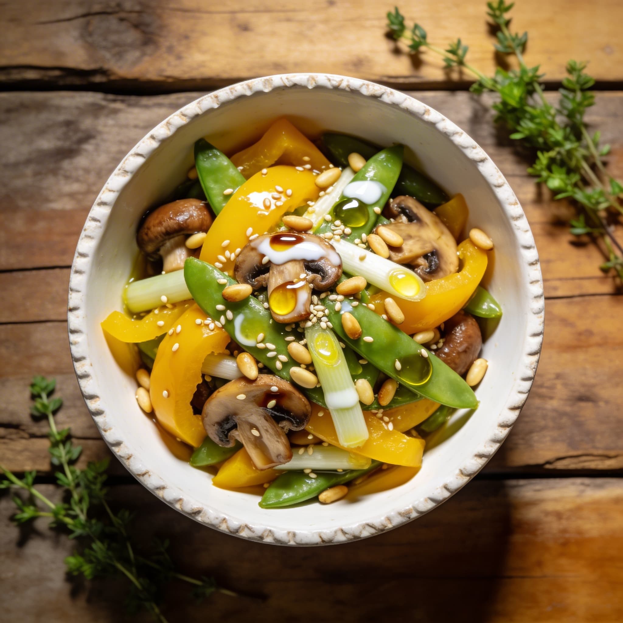 Bunter Paprika-Pilz-Salat