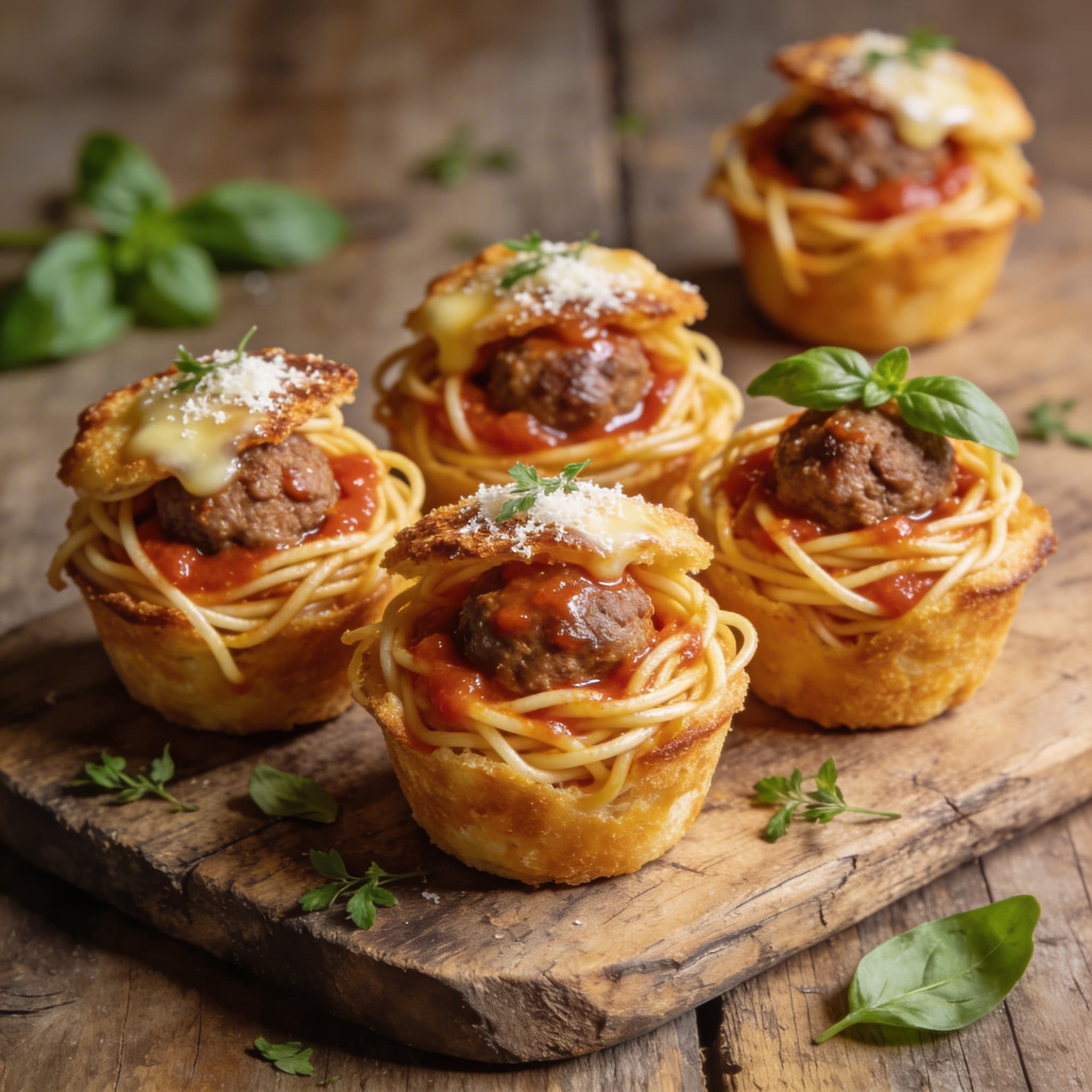 Herzhafte Spaghetti-Muffins mit Hack