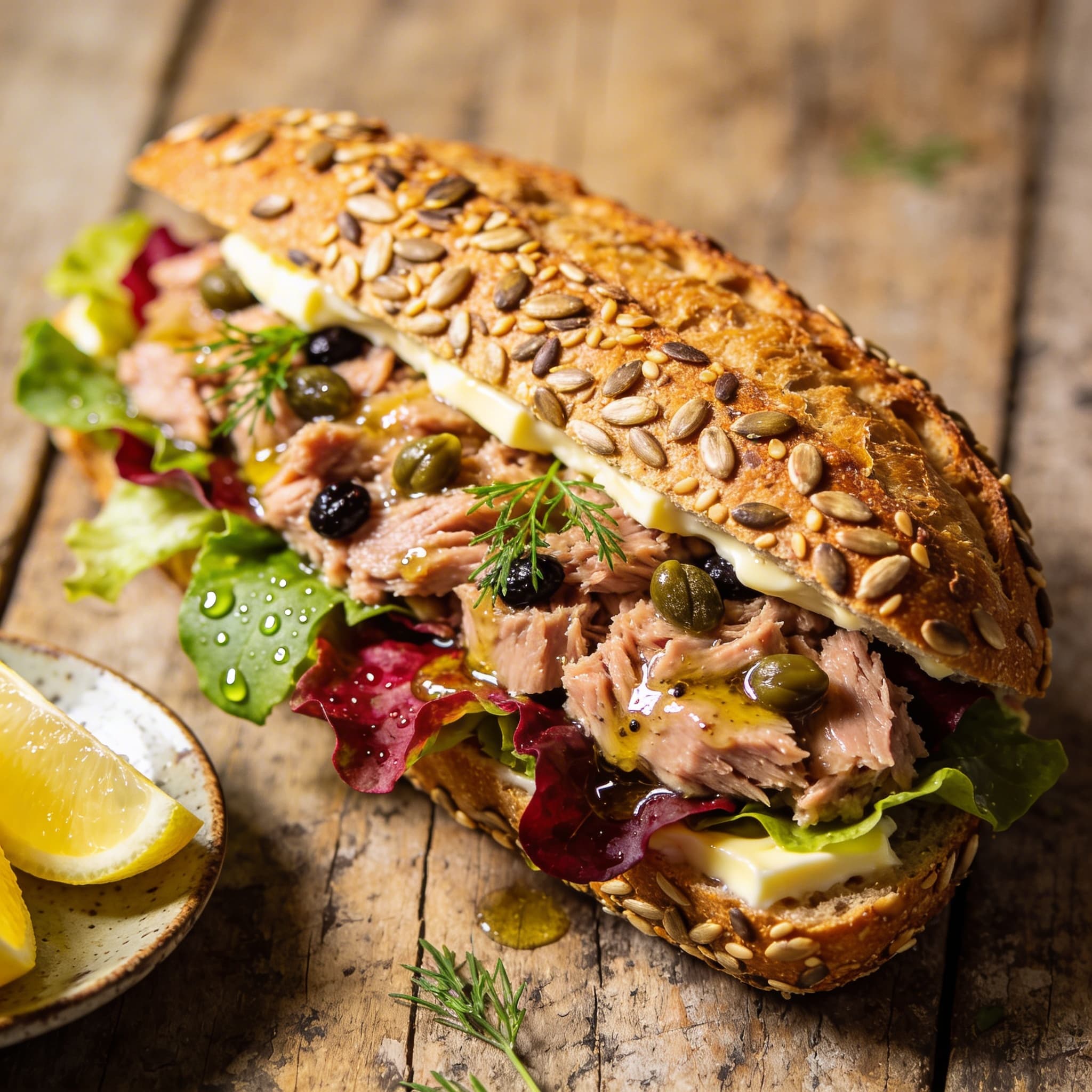 Thunfisch-Sandwich mit Kapern-Vinaigrette
