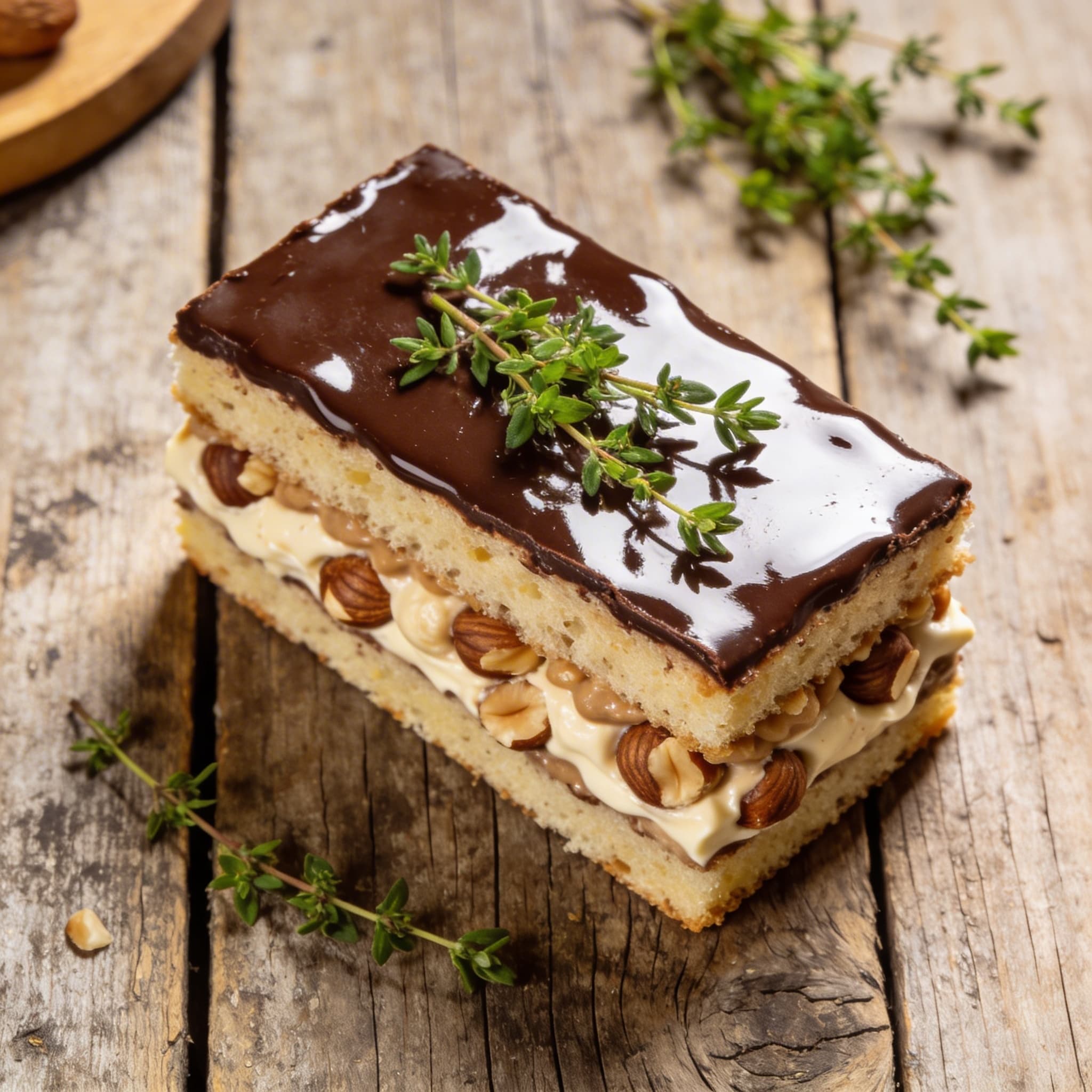Schoko-Schnitten mit Nuss-Sahne