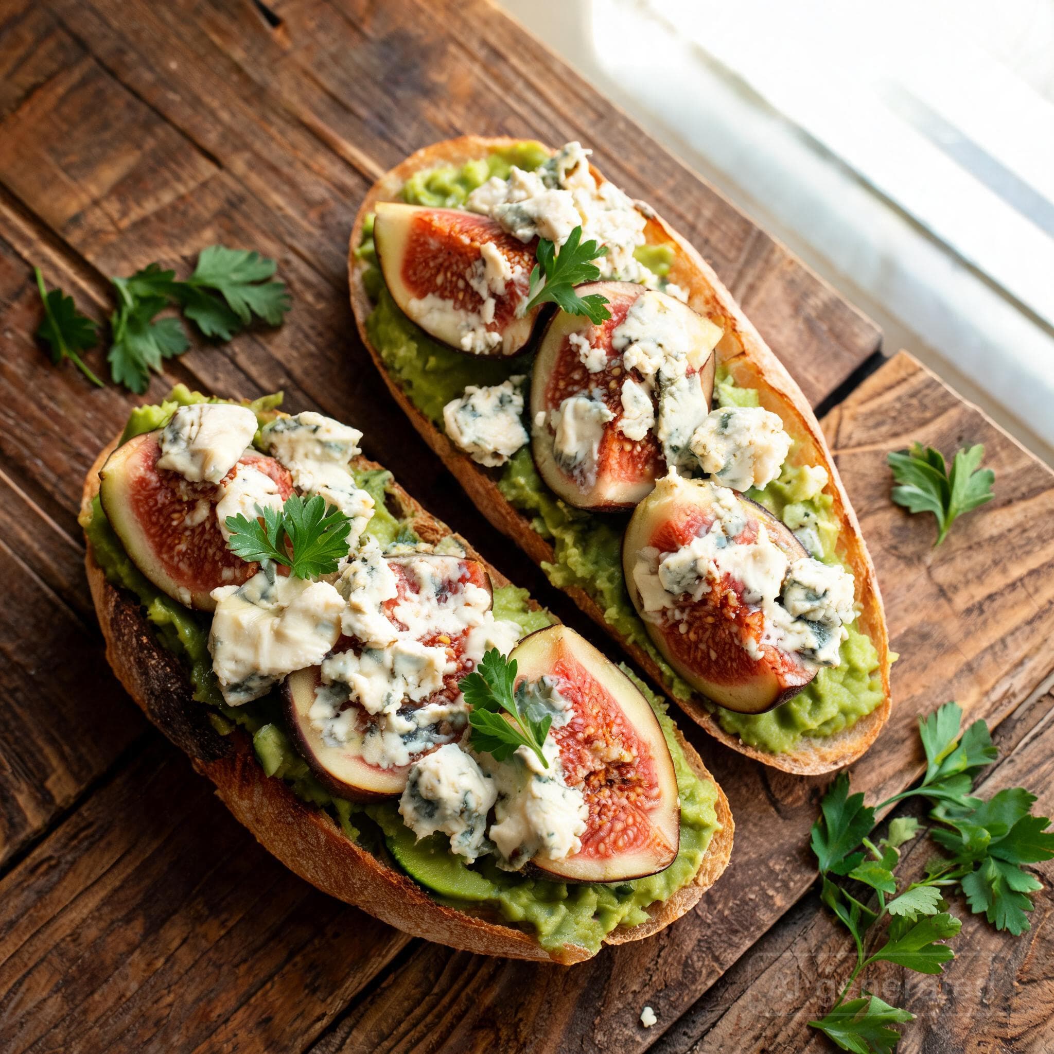 Überbackene Feigen-Gorgonzola-Baguettes