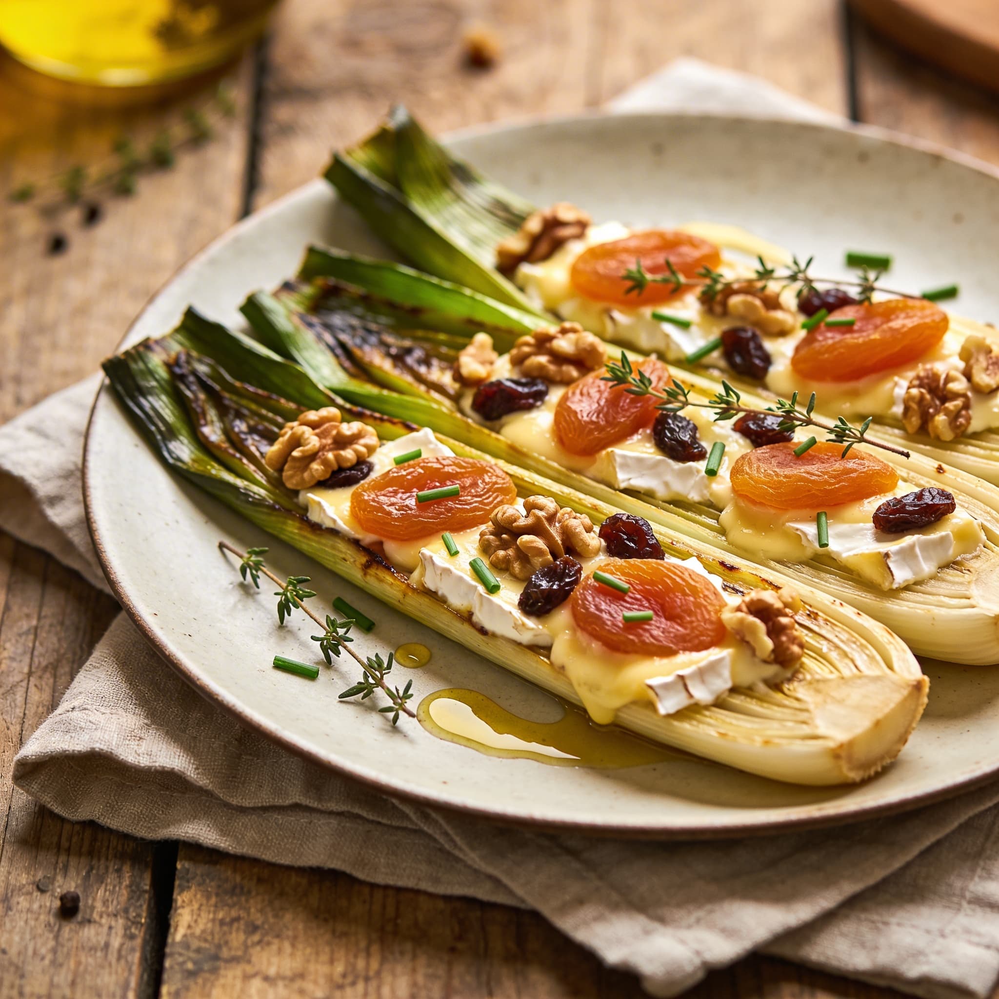 Gefüllter Lauch mit Brie