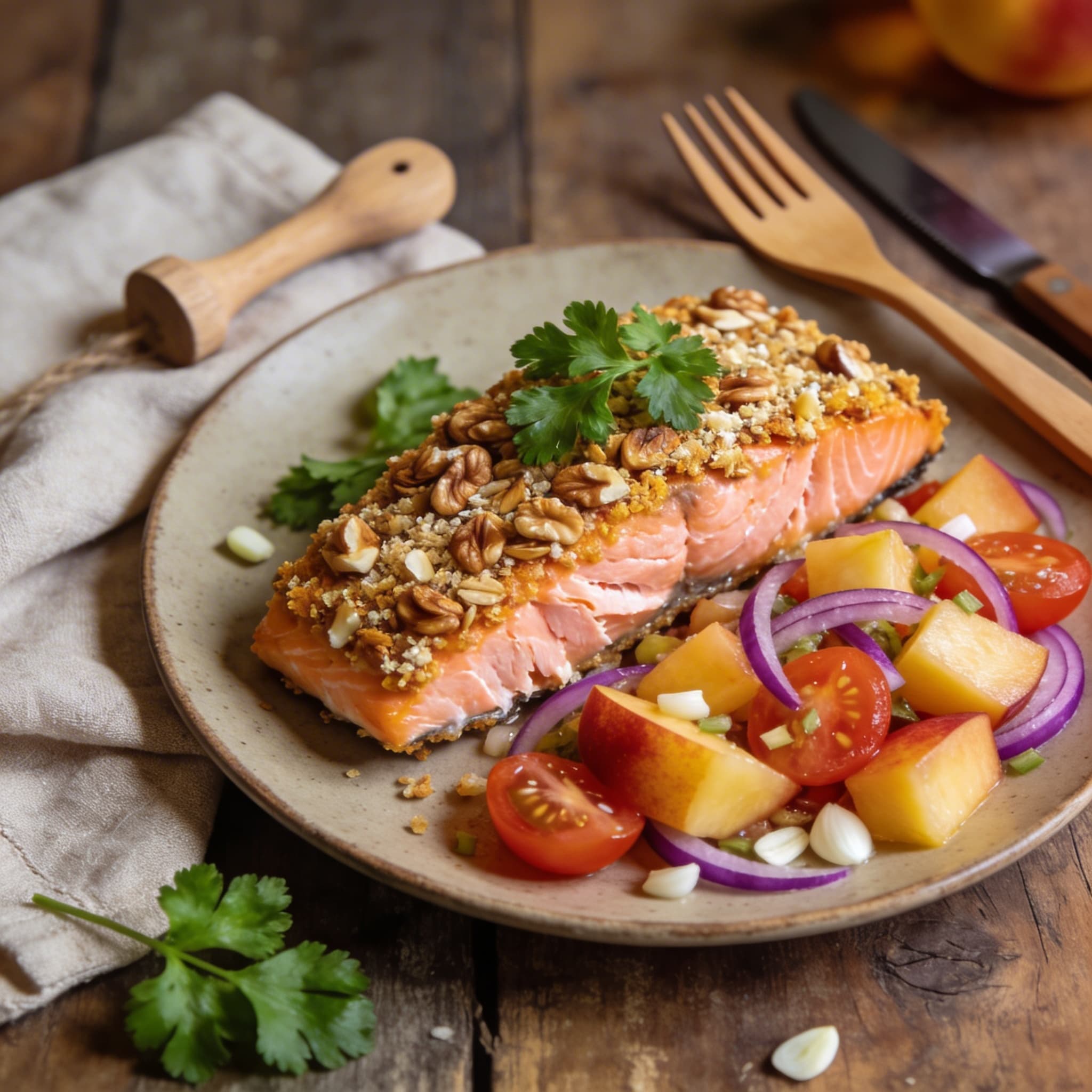 Lachs mit Walnusskruste