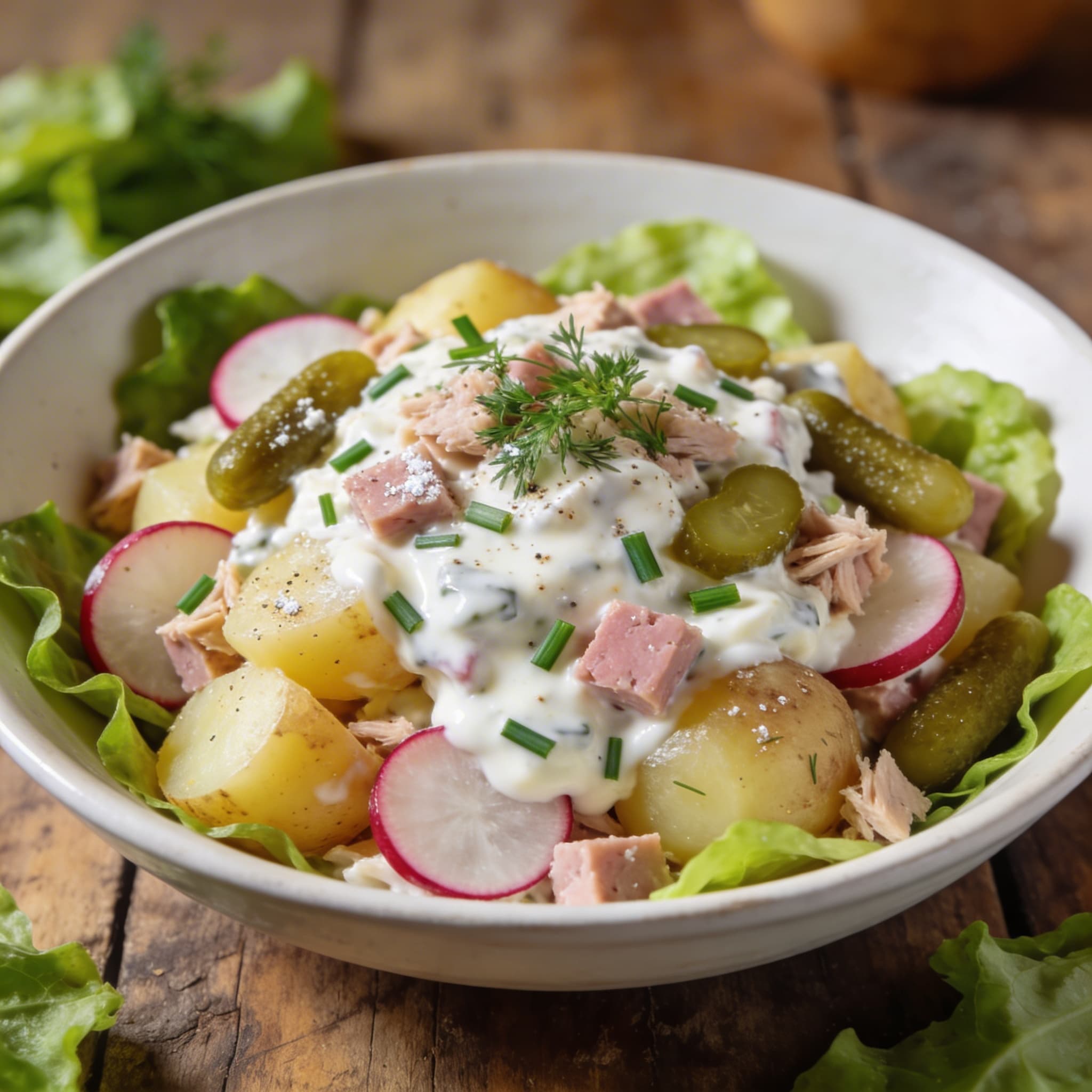 Herzhafter Kartoffelsalat mit Joghurt