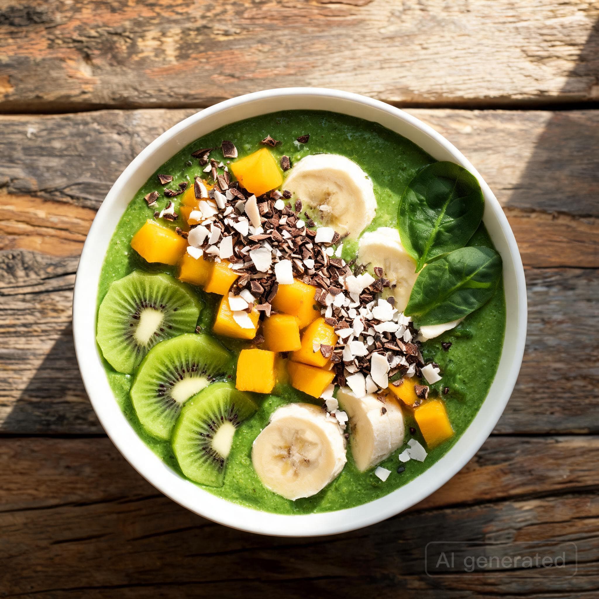 Grüne Smoothie-Bowl mit Mango