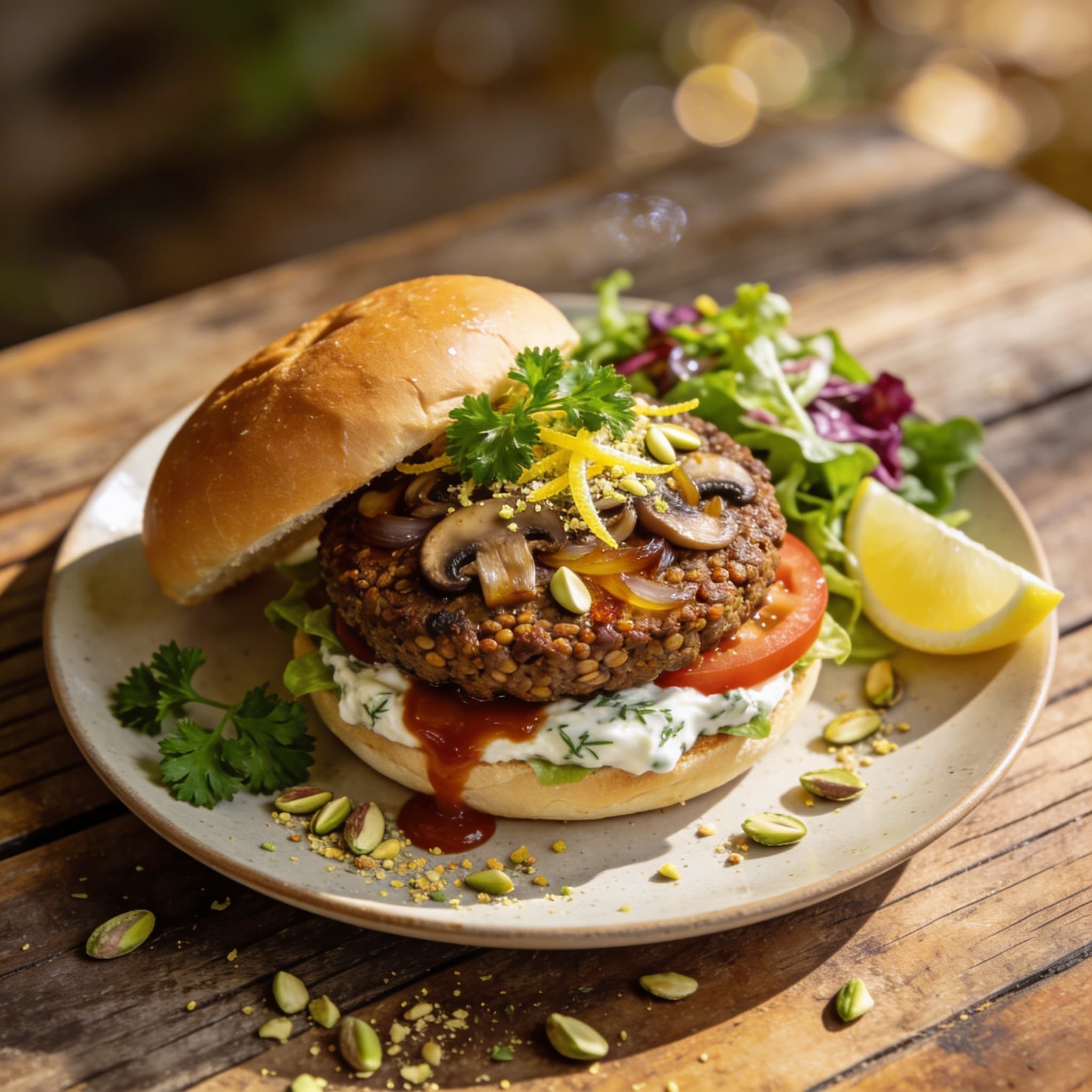 Veggie-Burger mit Pilz-Patty