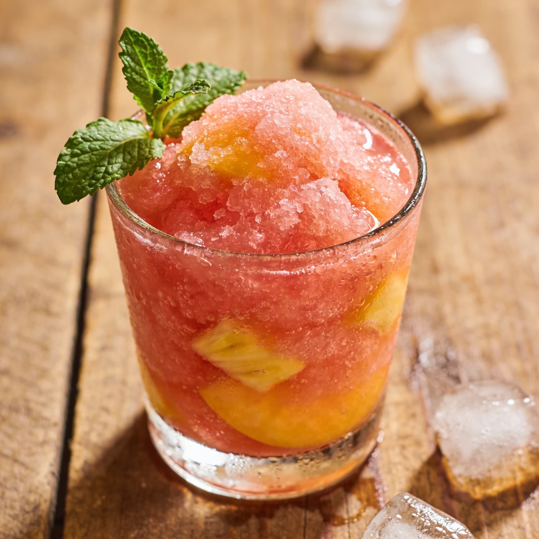 Eisiger Ananas-Pfirsich-Slushie
