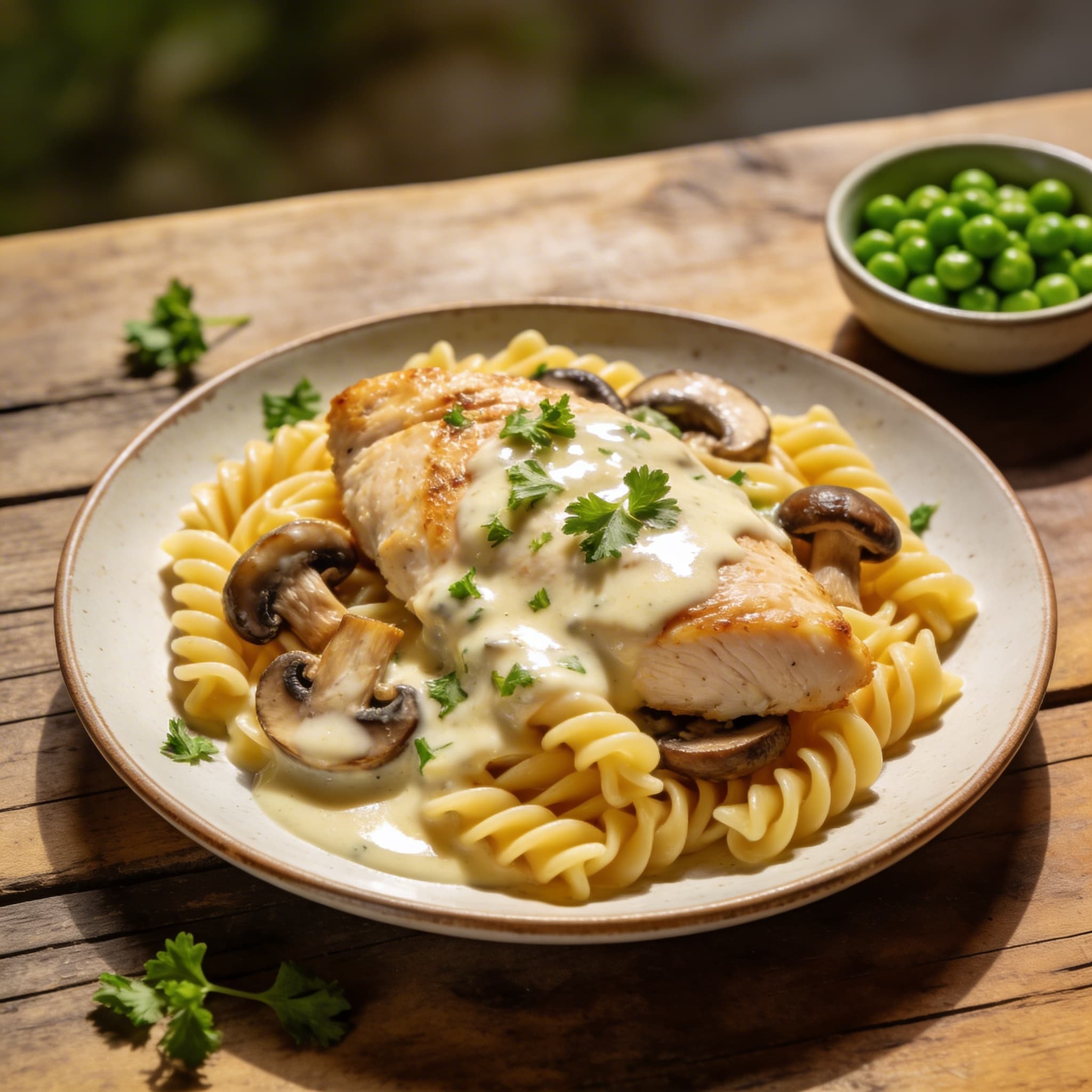 Pasta mit cremiger Pilzpfanne