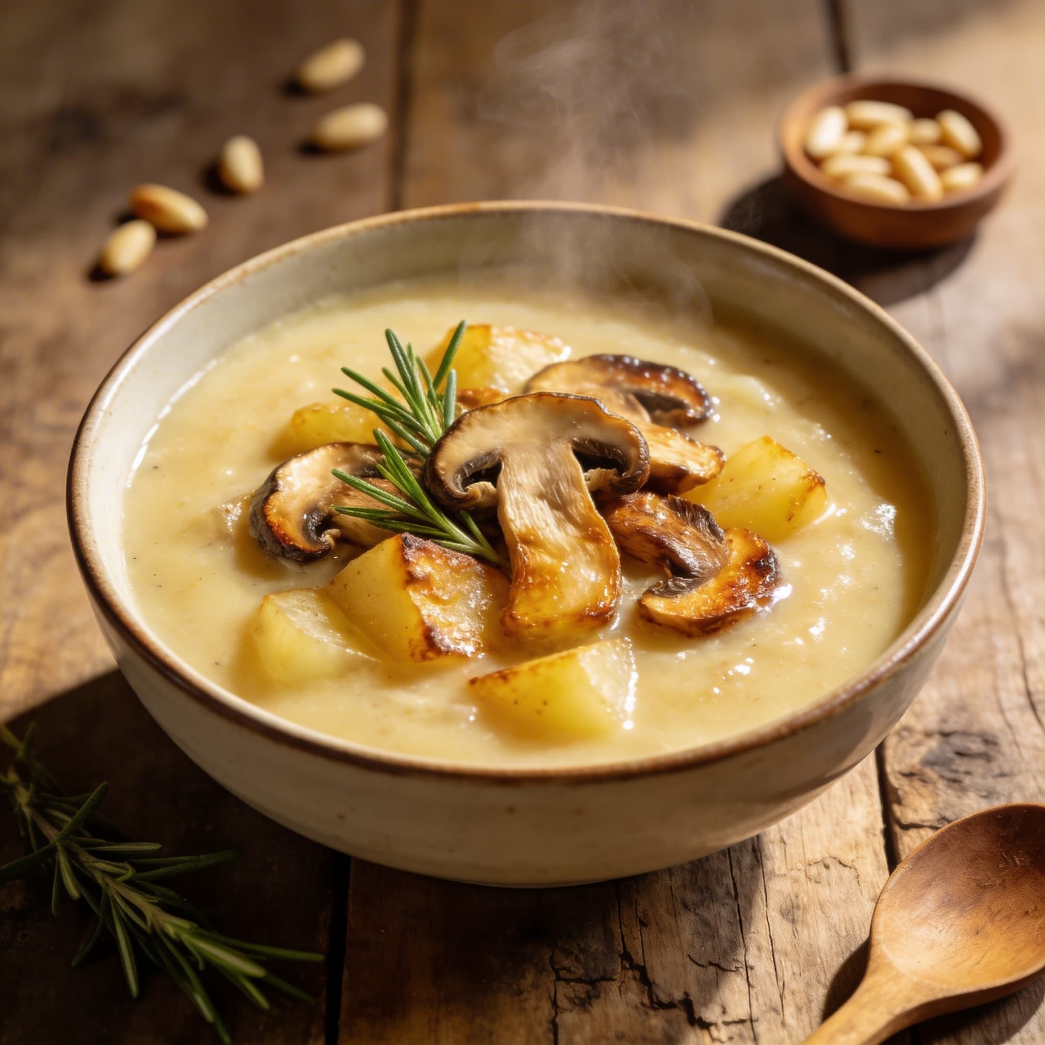 Samtige Kartoffelsuppe mit Steinpilzen