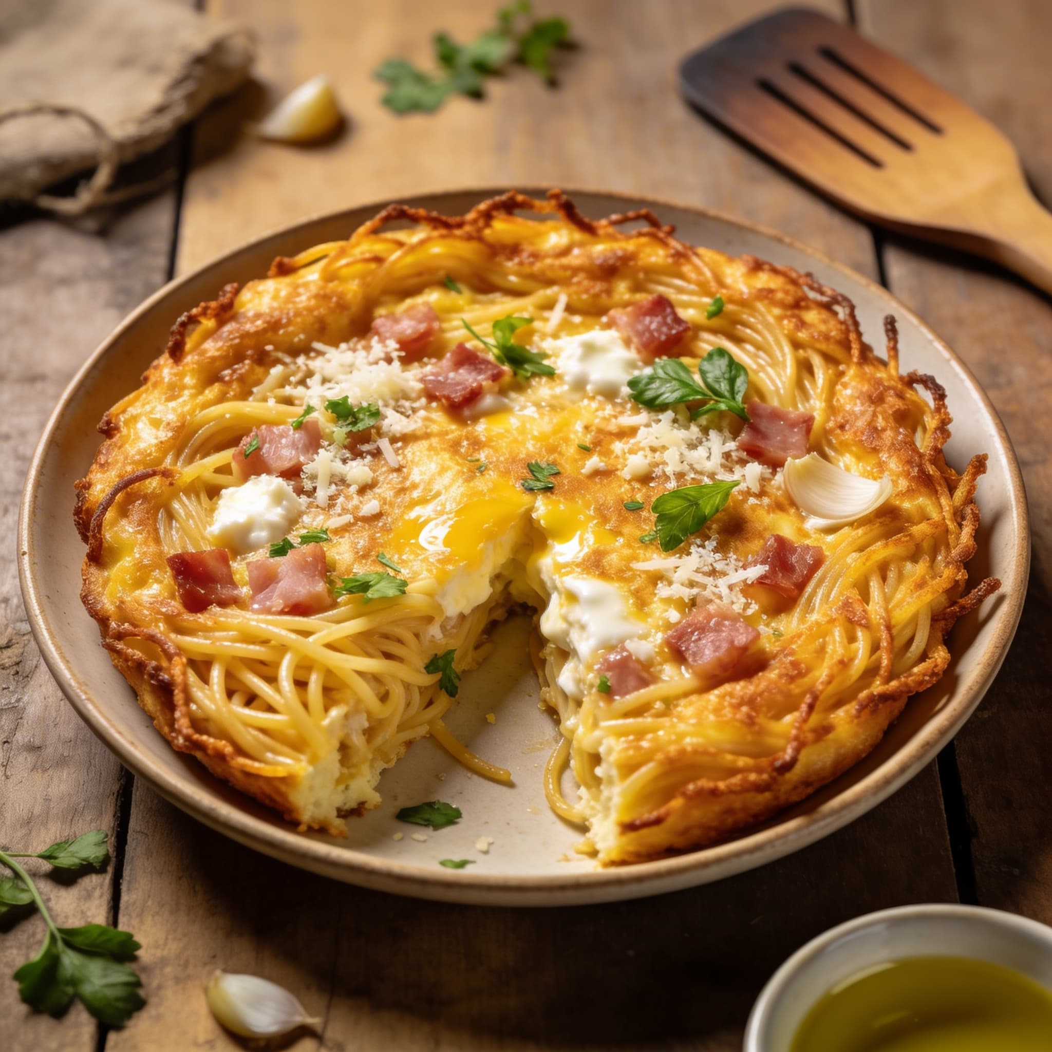Knusprige Spaghetti-Frittata