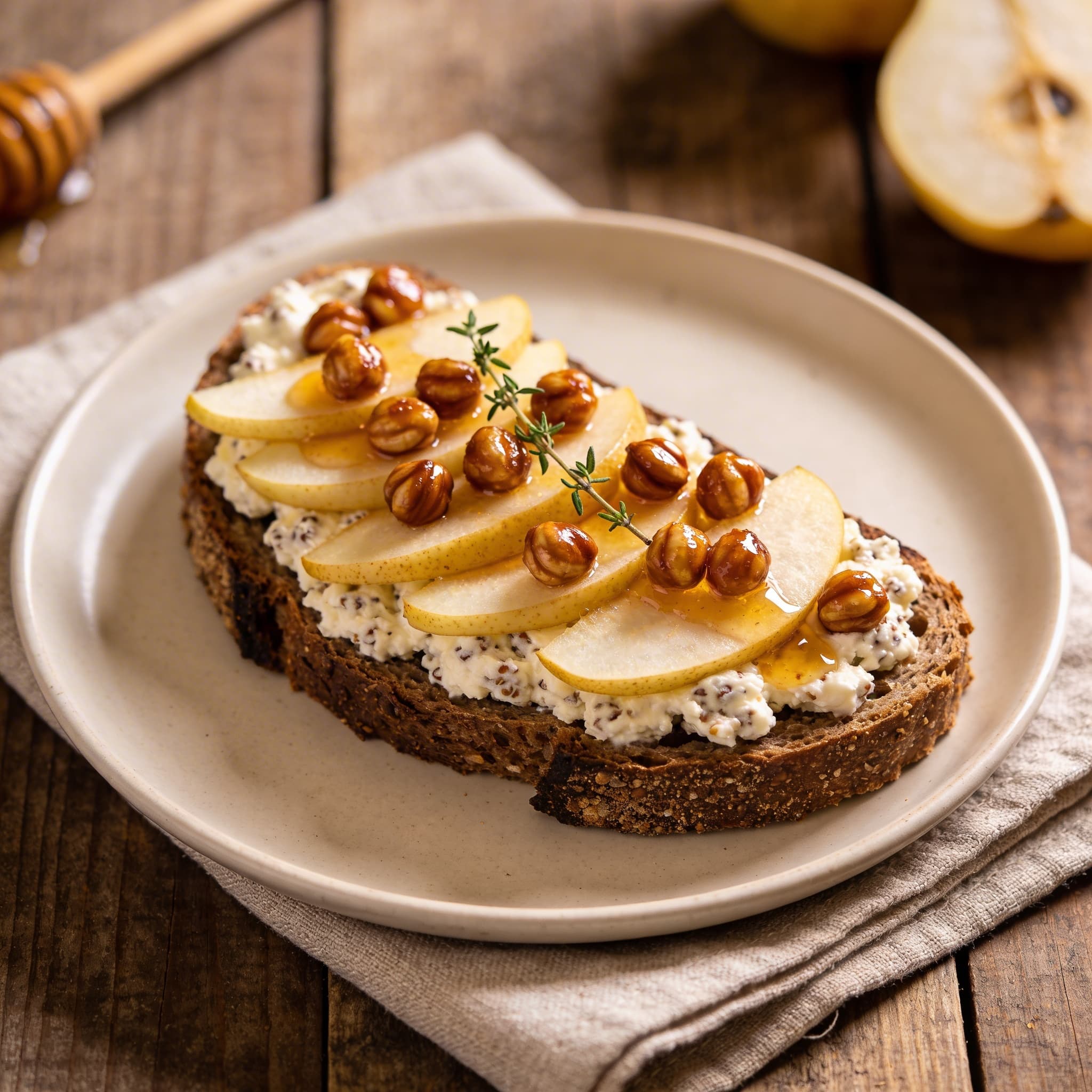 Roggenbrot mit Birne und Honignüssen