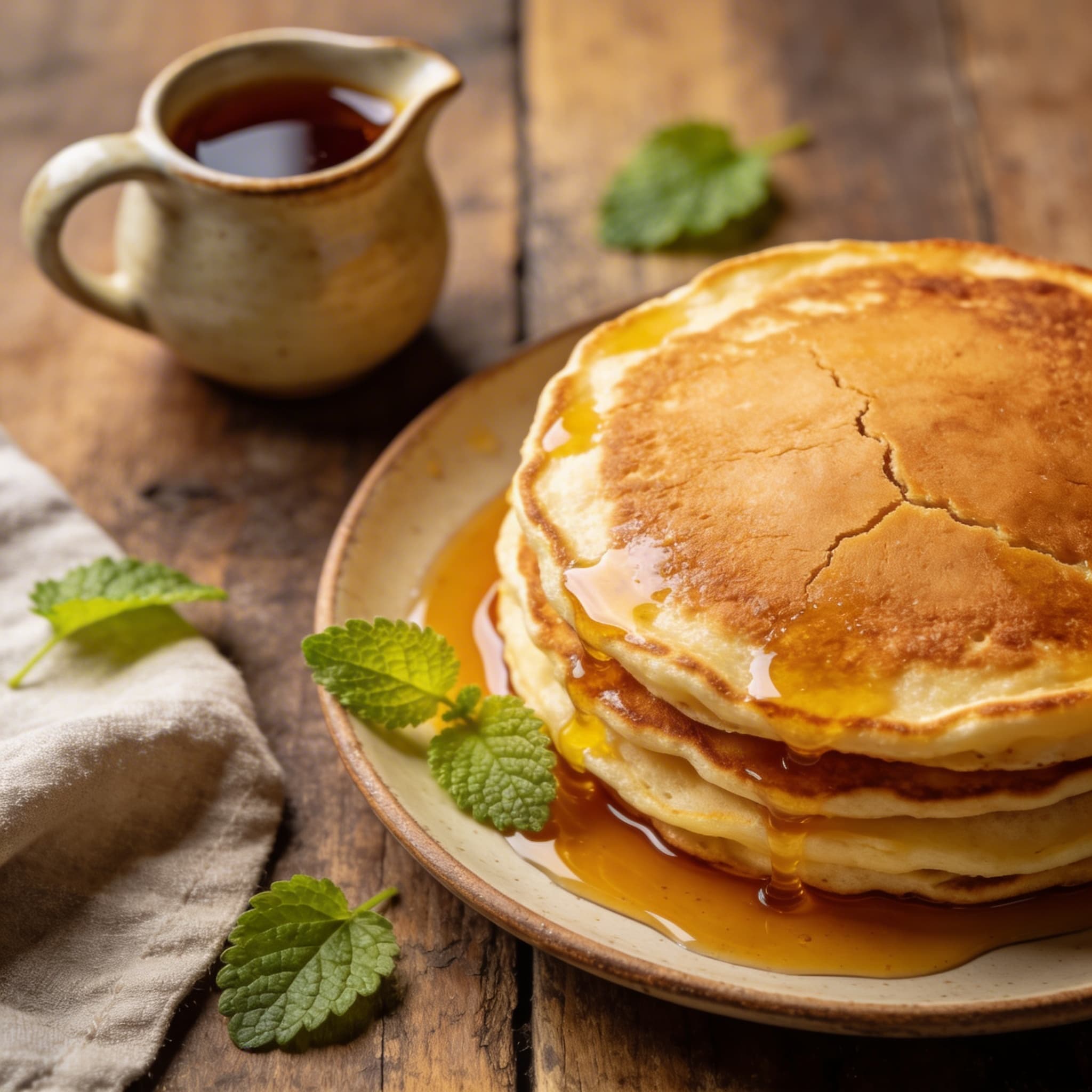 Fluffige Buttermilch-Pancakes mit Ahornsirup