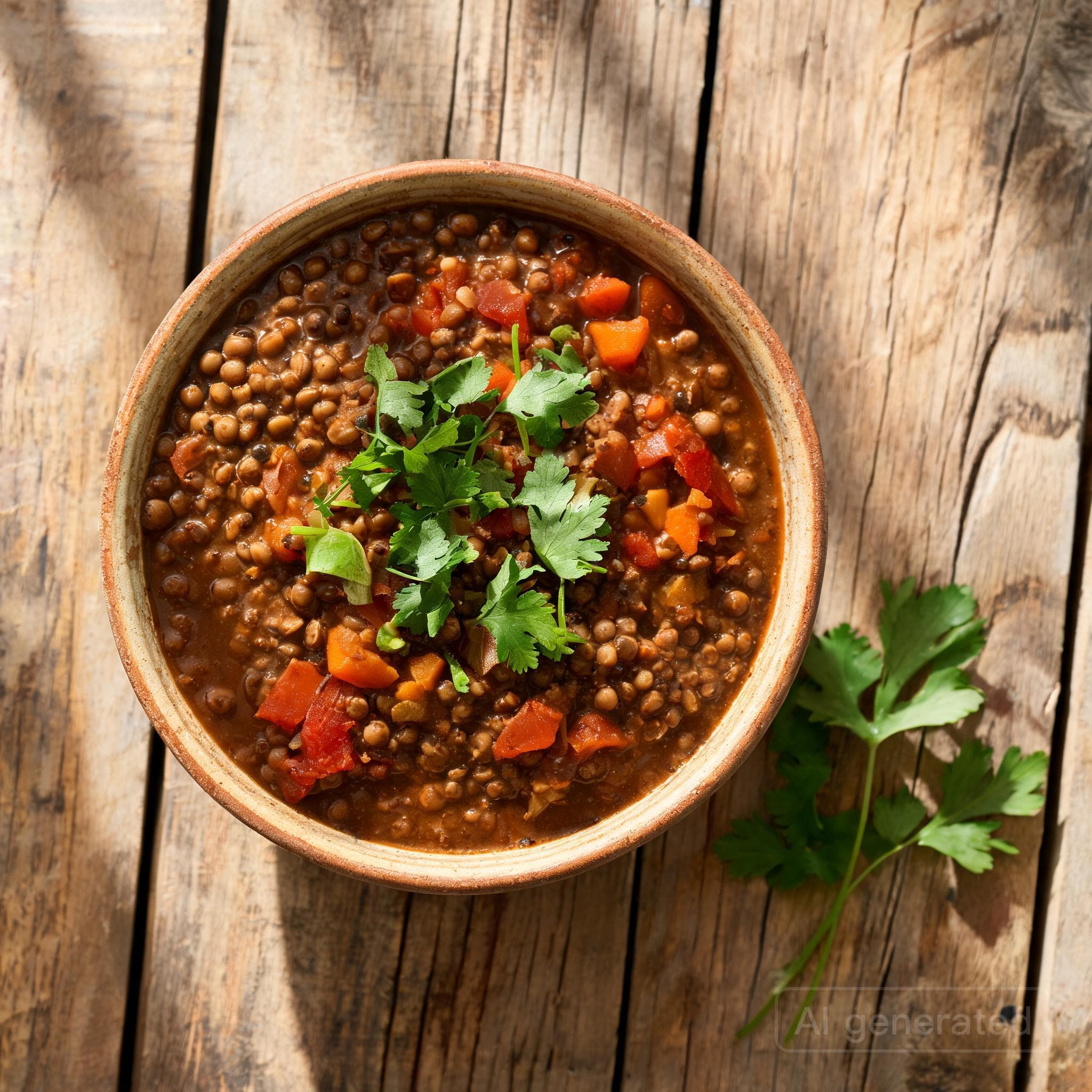 Würziges Linsen-Chili mit Schokolade