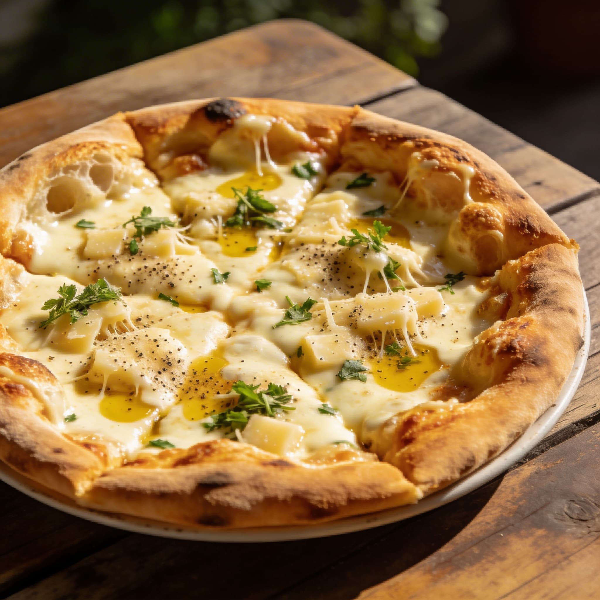 Würzige Cacio e Pepe Pizza