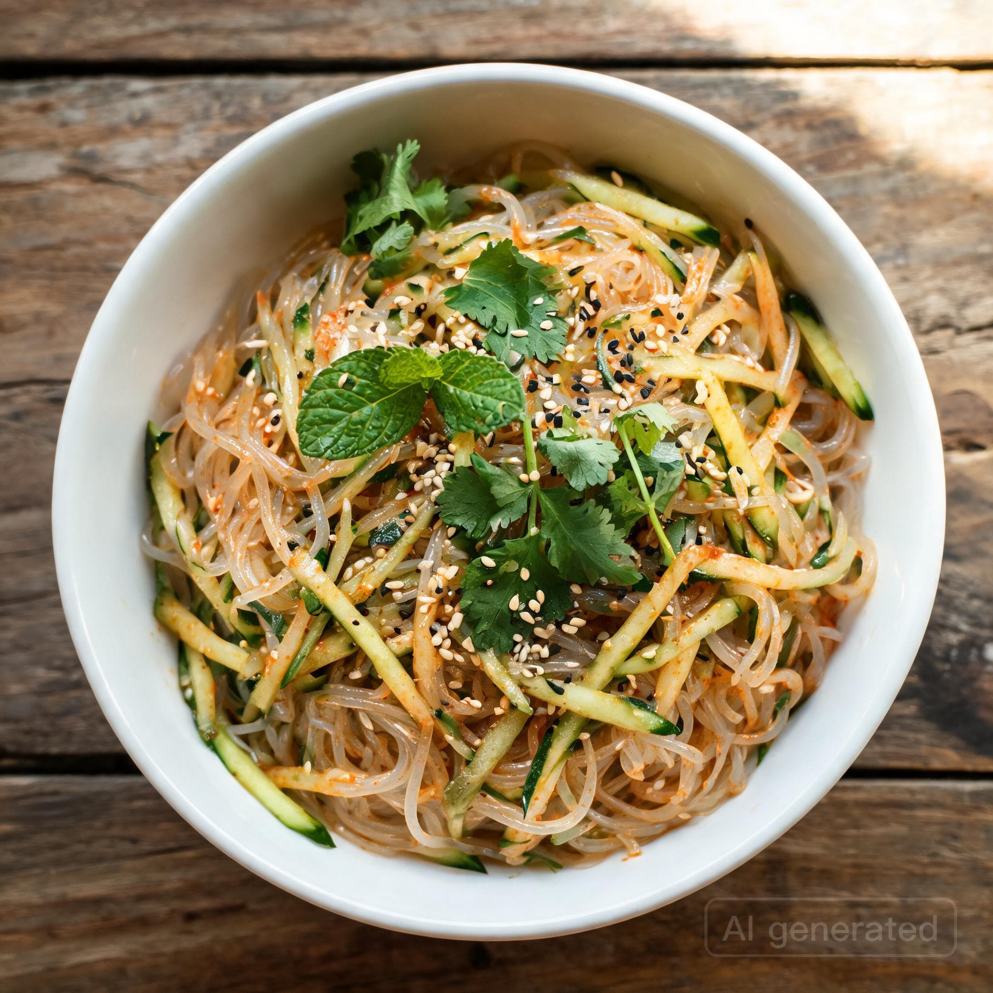 Asiatischer Glasnudelsalat mit Gurke