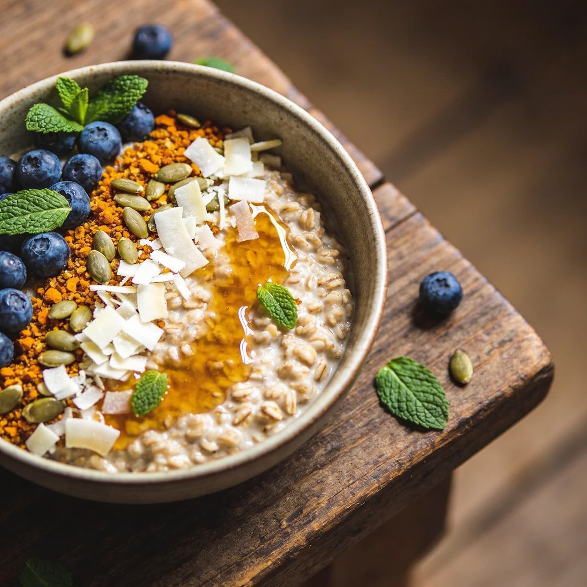 Fruchtiges Hafer-Porridge mit Schokolade