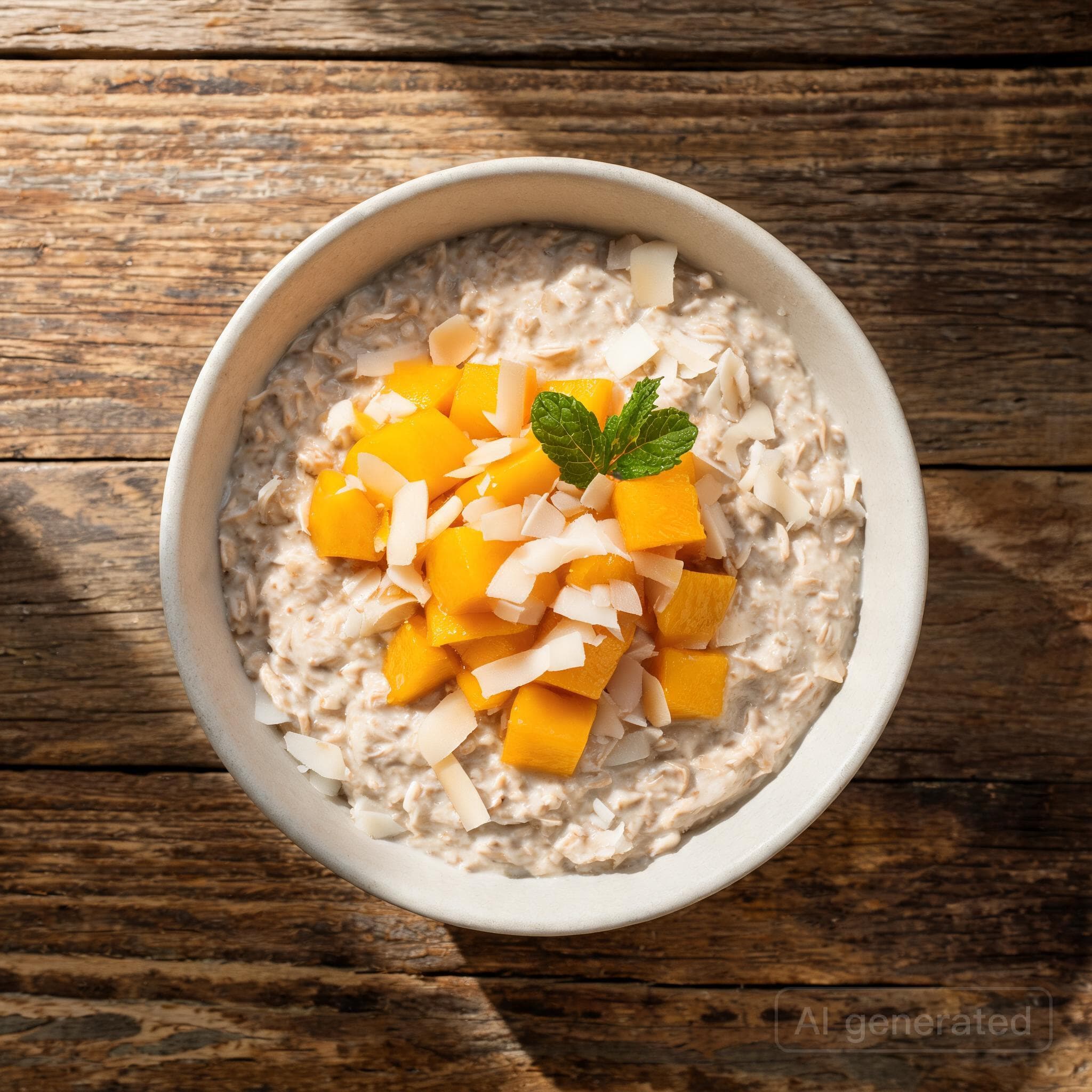 Cremige Mango-Kokos Overnight Oats