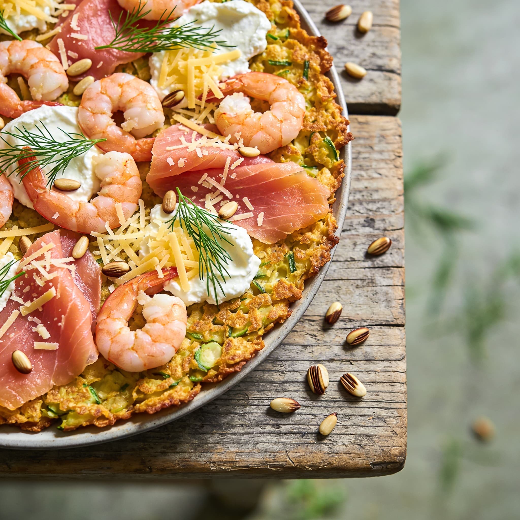 Low-Carb Blumenkohl-Lachs-Pizza
