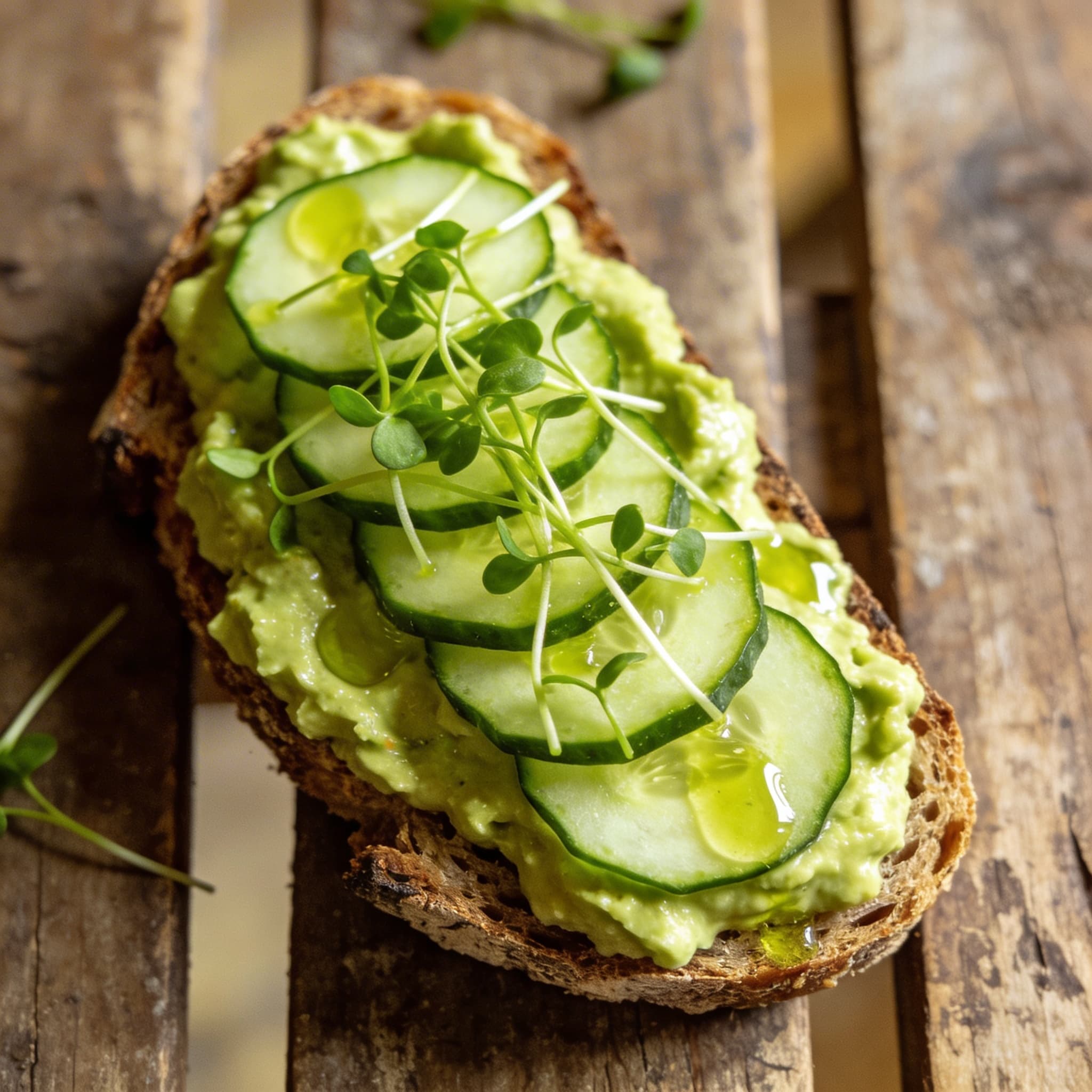 Avocado-Brot mit frischer Kresse