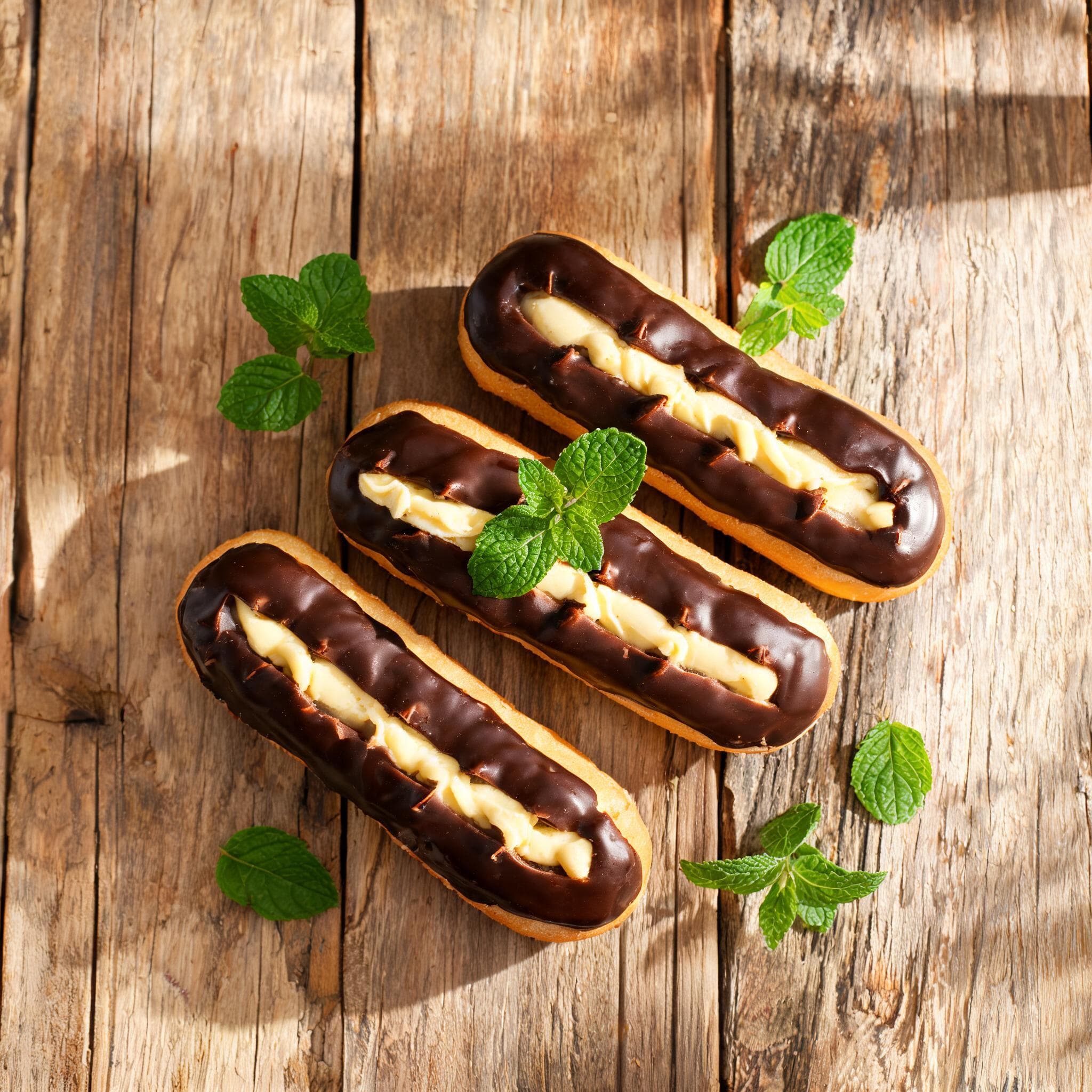Eclairs mit Vanillecreme