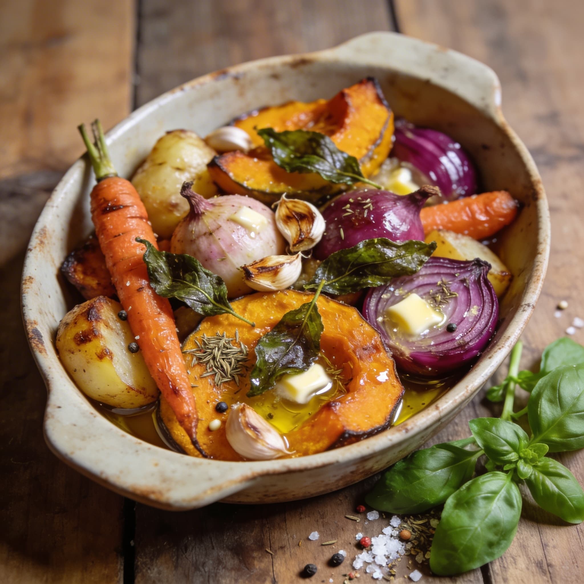 Ofengemüse mit geröstetem Knoblauch