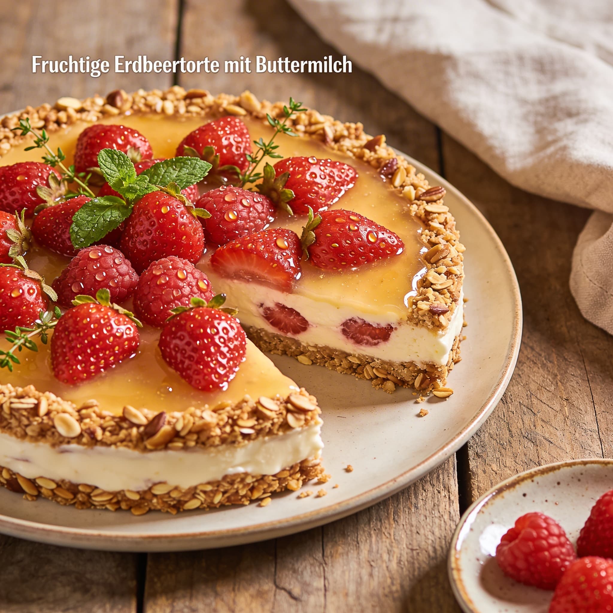 Fruchtige Erdbeertorte mit Buttermilch