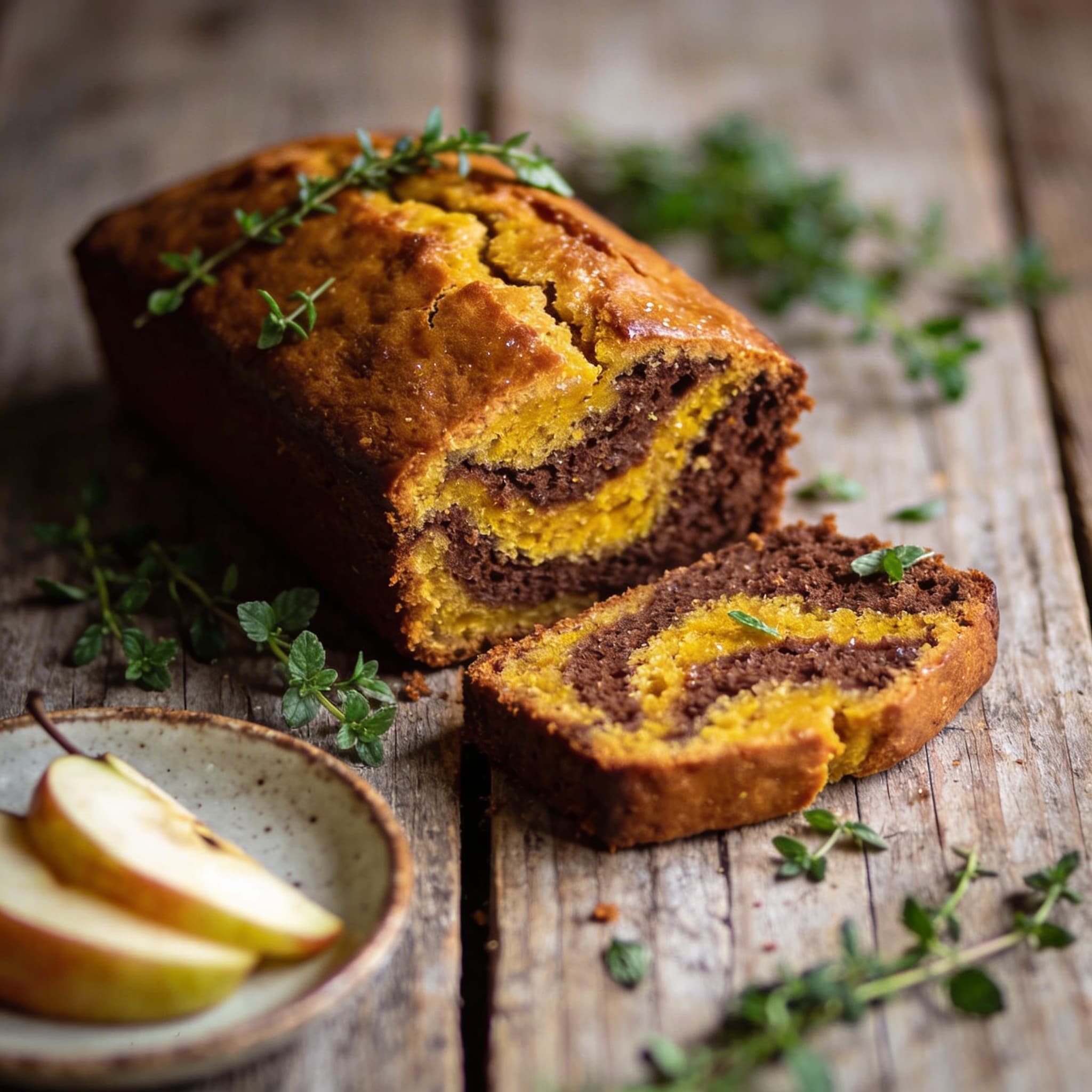 Gesunder Apfelmus-Marmorkuchen