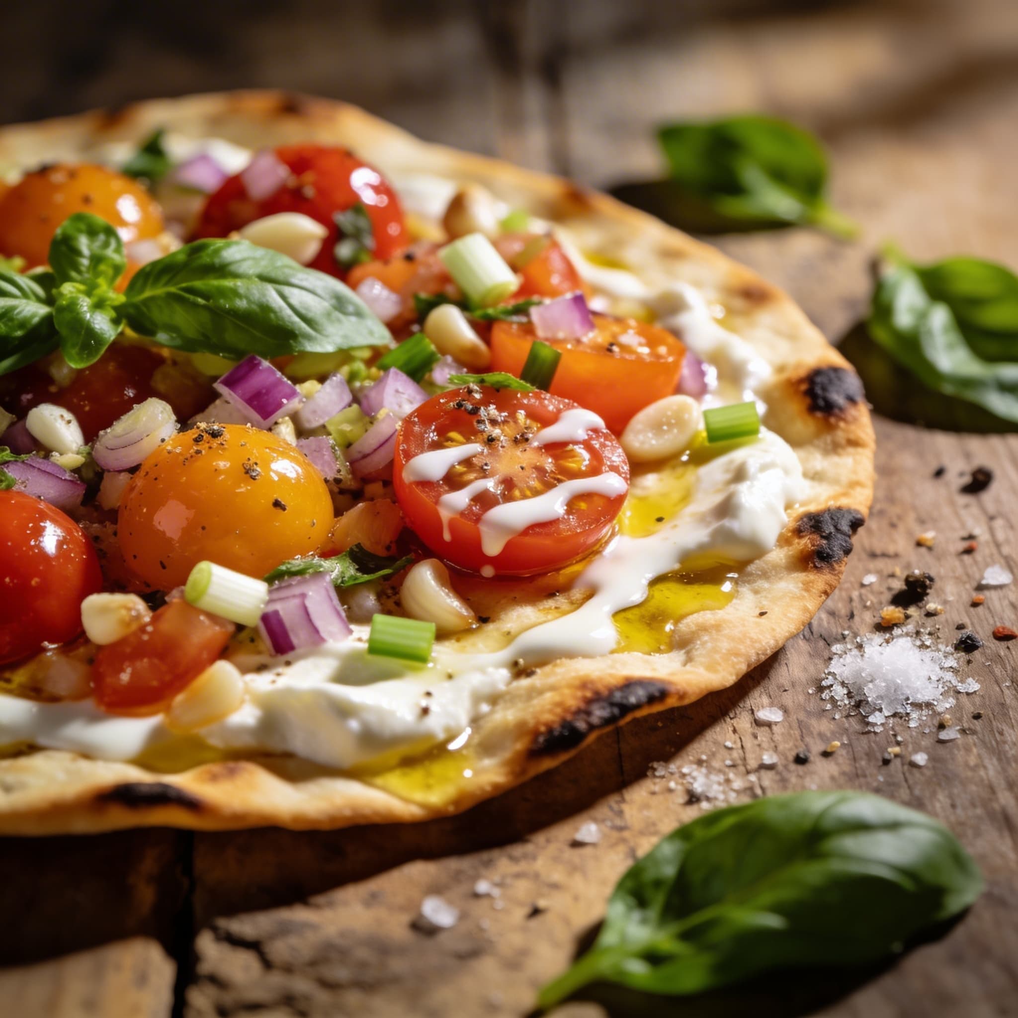 Knusprige Fladenbrot-Bruschetta mit Mozzarella
