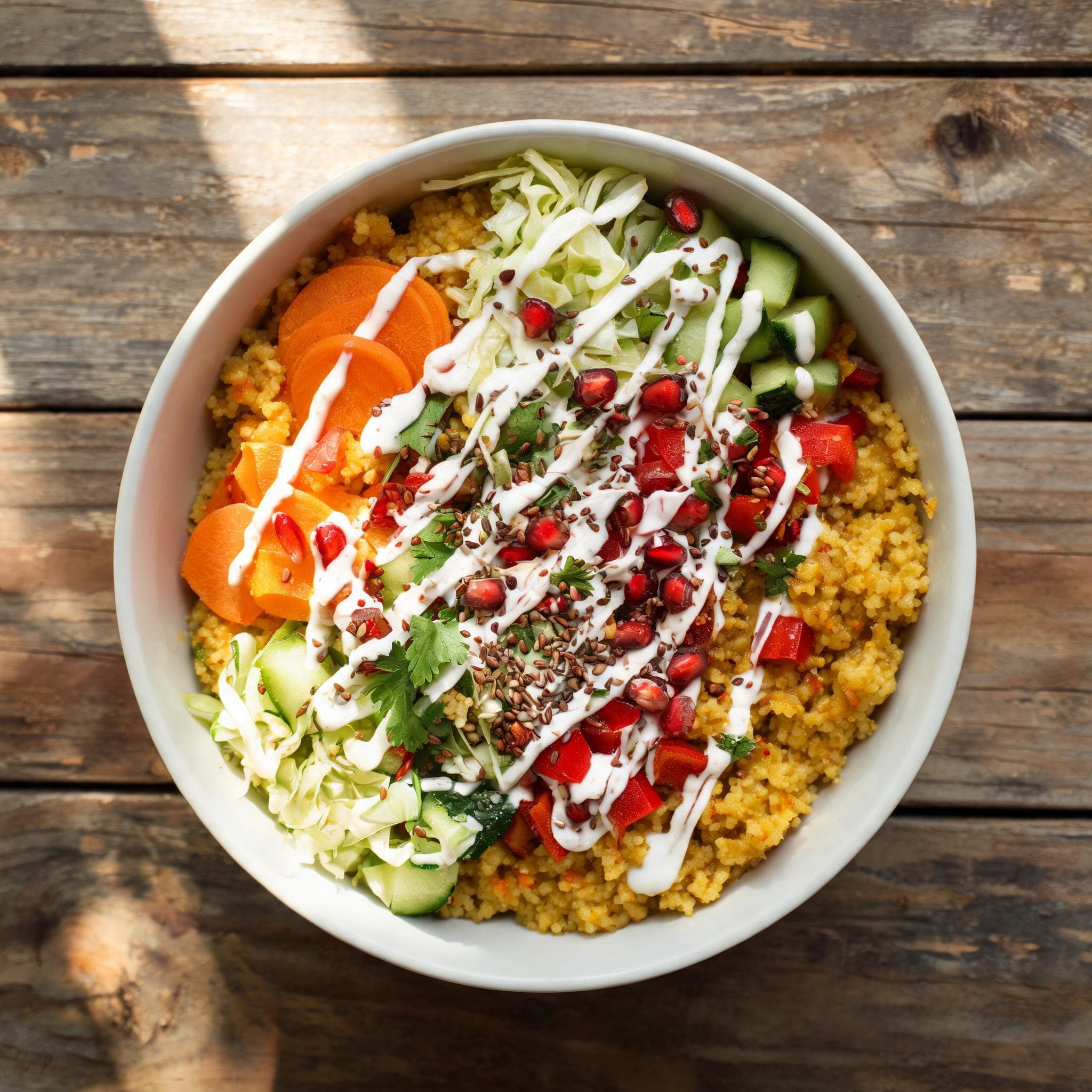 Couscous-Bowl mit Joghurt-Dressing