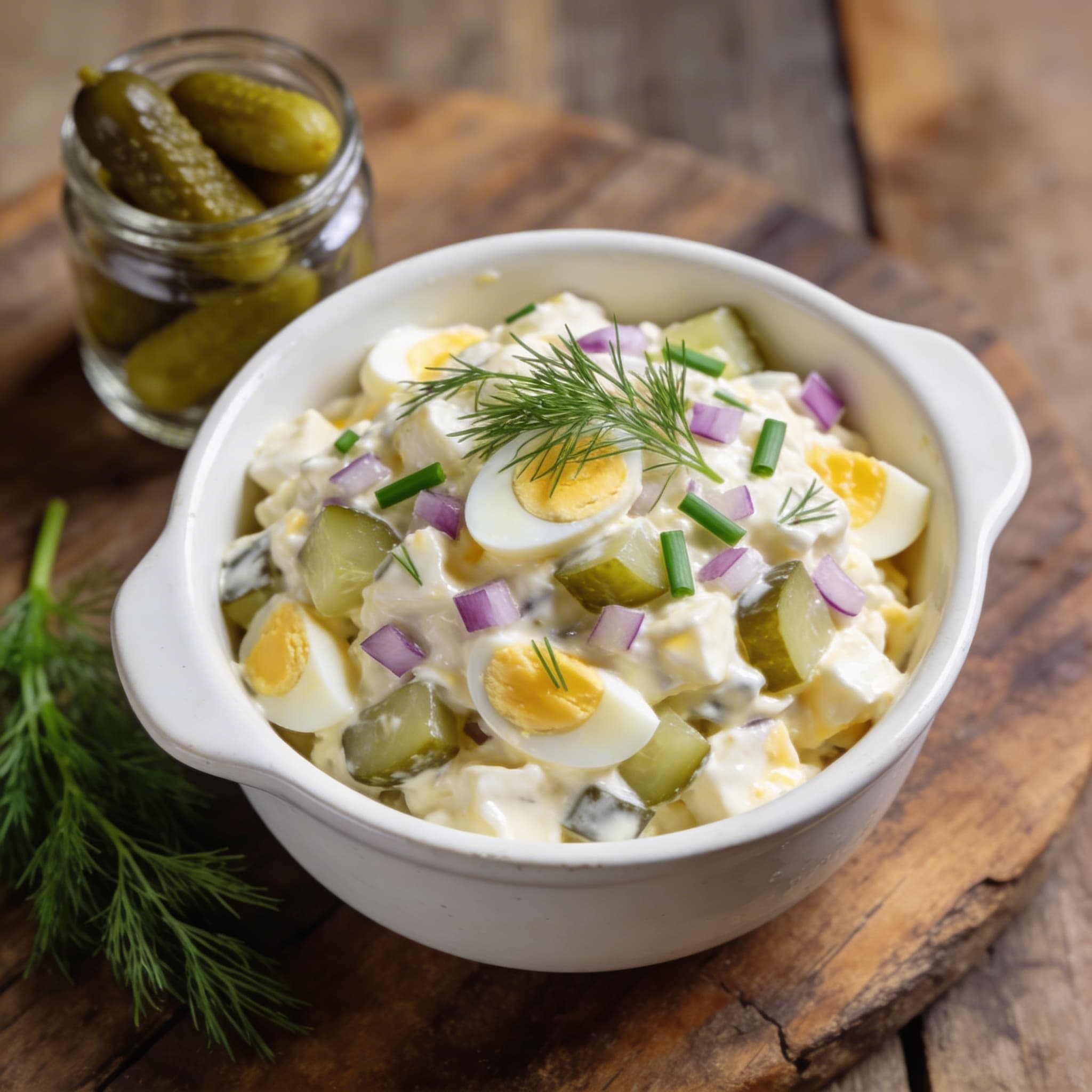 Klassischer cremiger Eiersalat