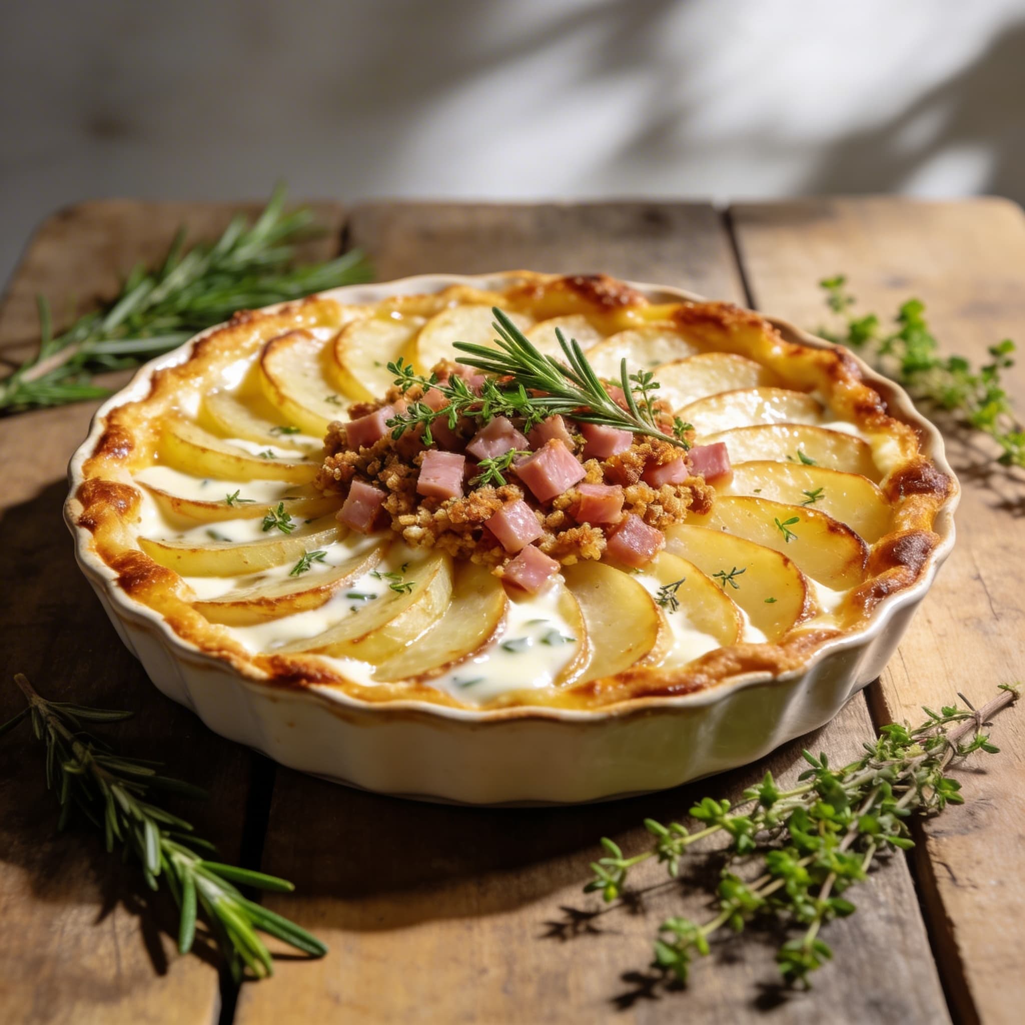 Schwedischer Fächerkartoffel-Auflauf mit Kräuterkruste