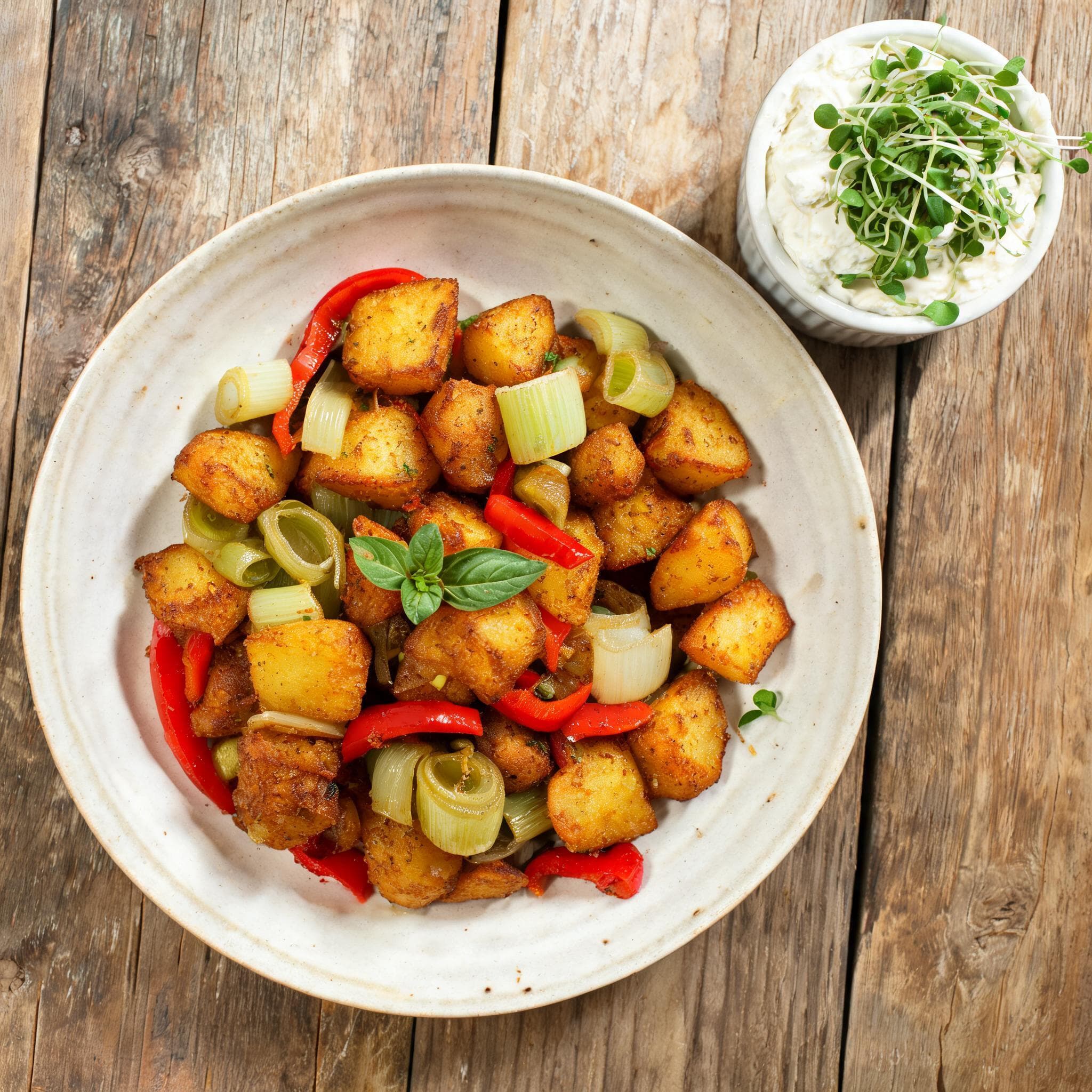 Fried Potatoes with Leek