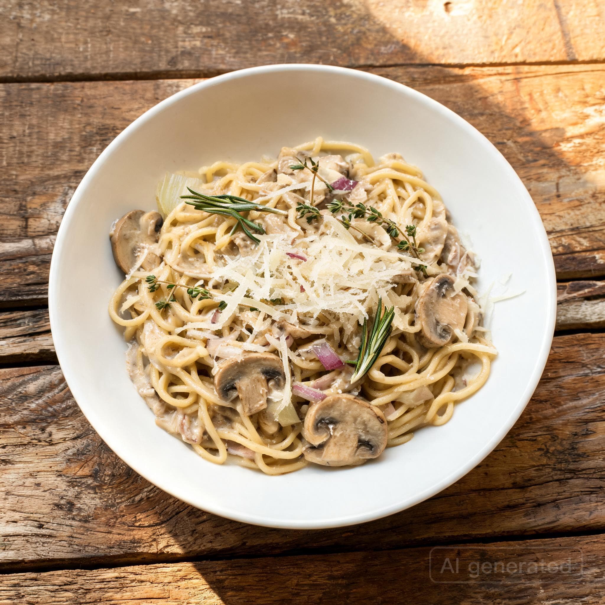 Fenchel-Pilz-Pasta in Rahmsauce