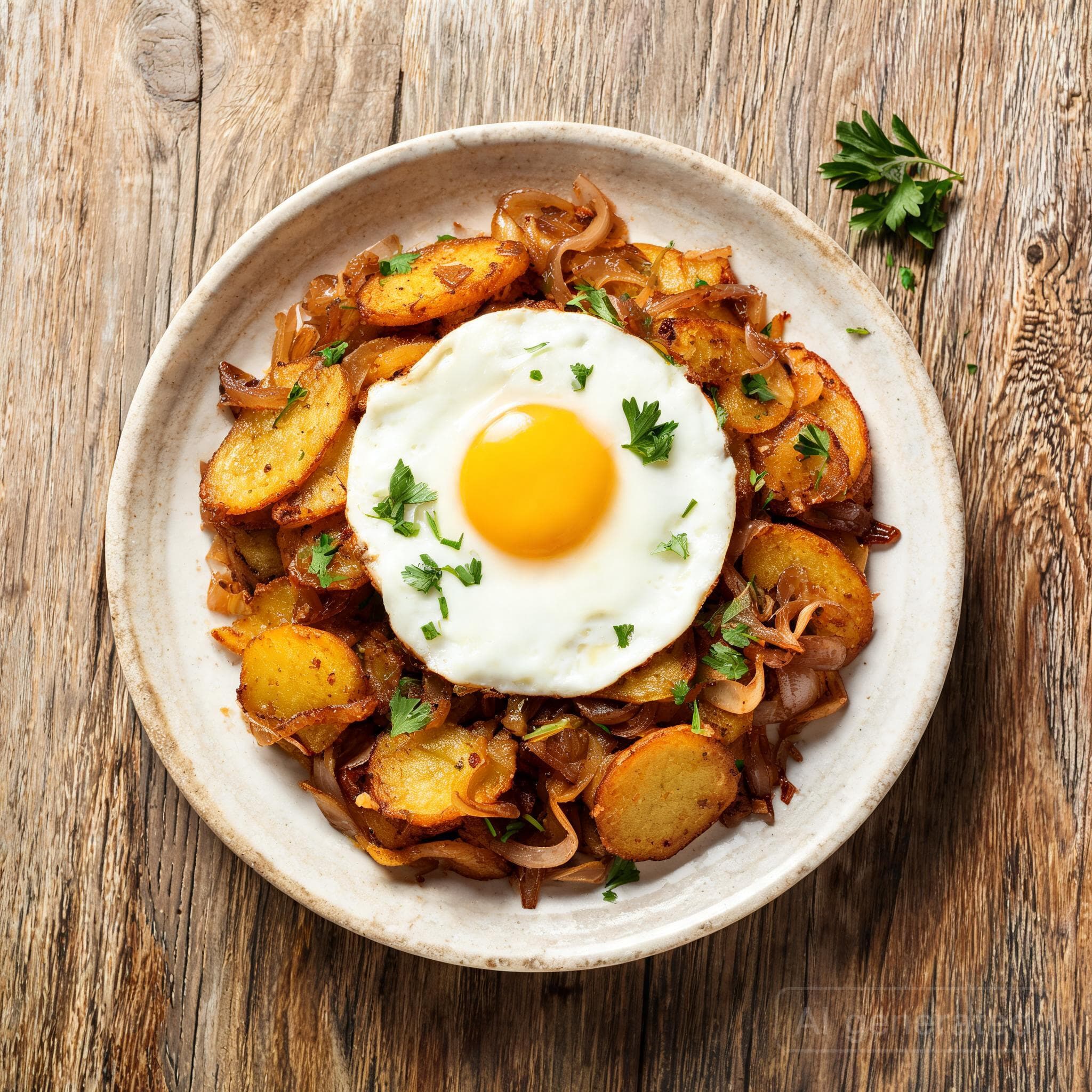 Bratkartoffeln mit Spiegelei