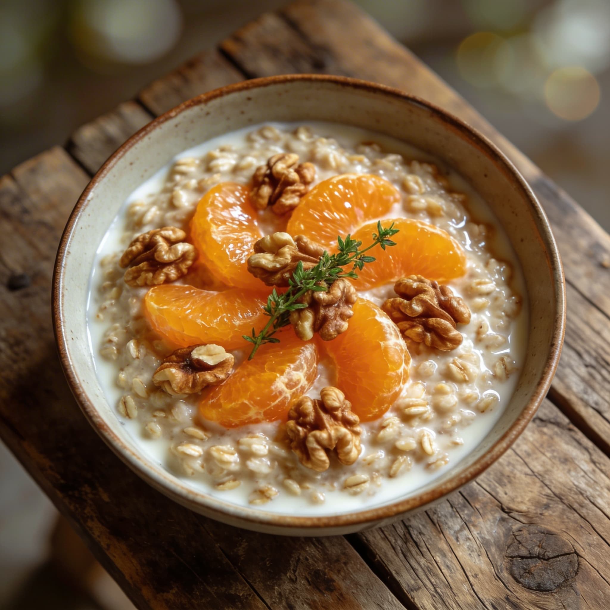 Cremiger Orangen-Walnuss-Porridge