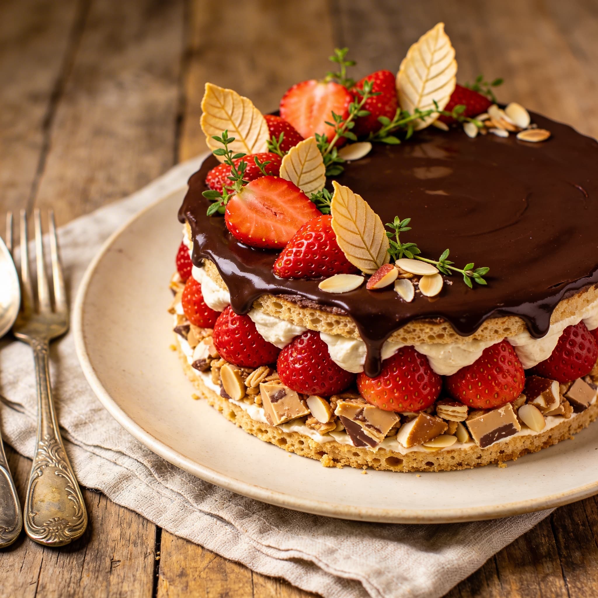 Erdbeer-Torte mit Schoko-Guss