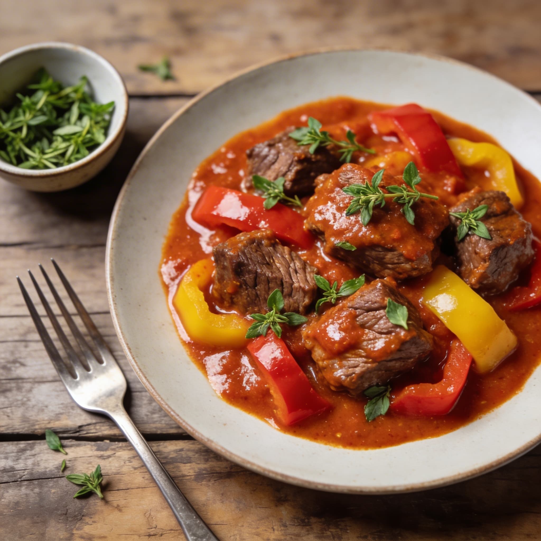 Herzhaftes Rindergulasch mit Gemüse