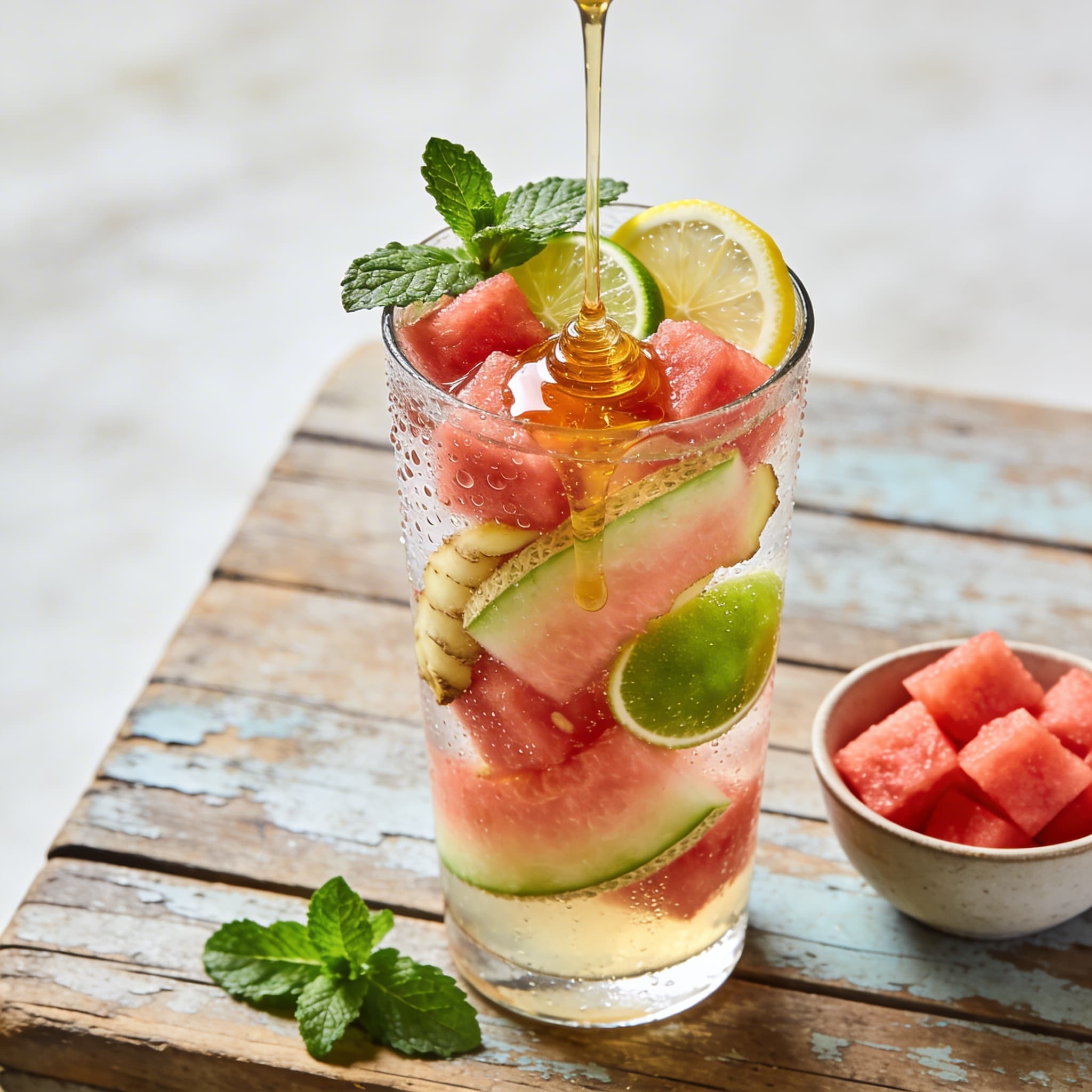 Erfrischender Melonen-Ingwer-Cocktail