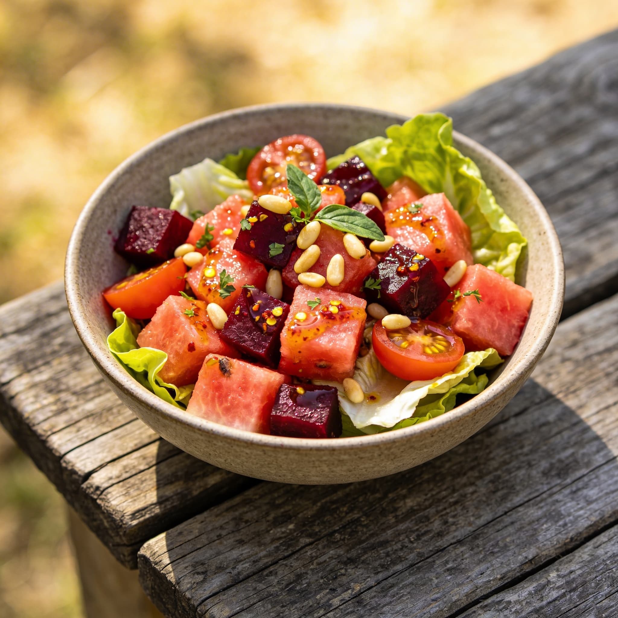 Wassermelonen-Salat mit Rote Bete