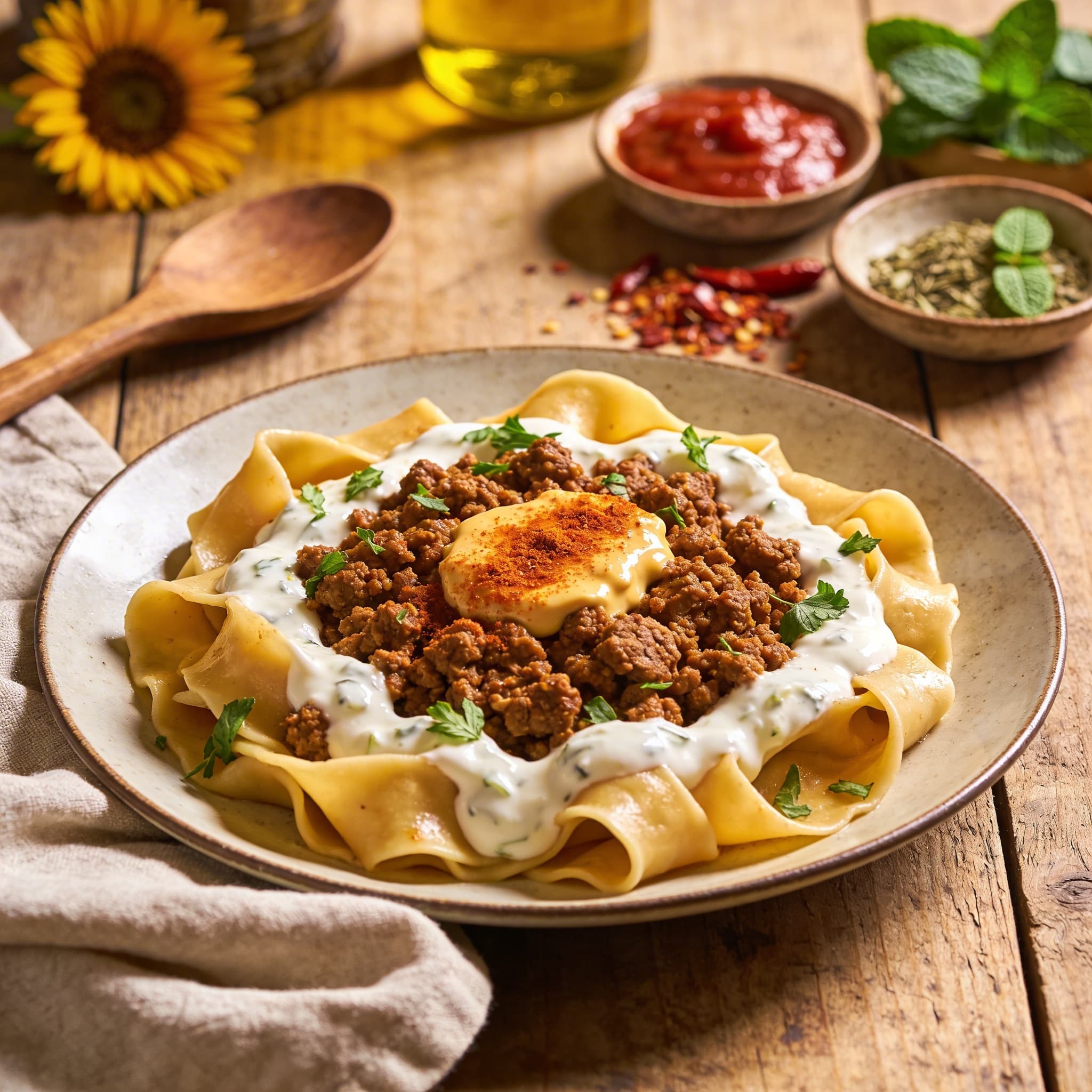 Vegane Manti-Style Pappardelle