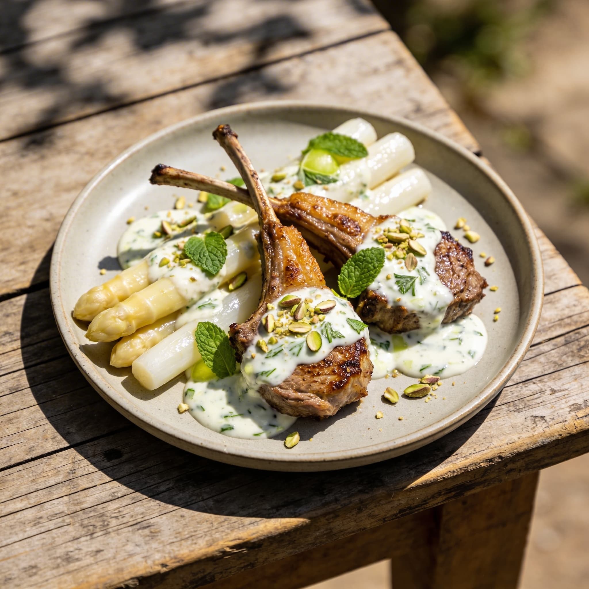 Lammkoteletts mit Spargel